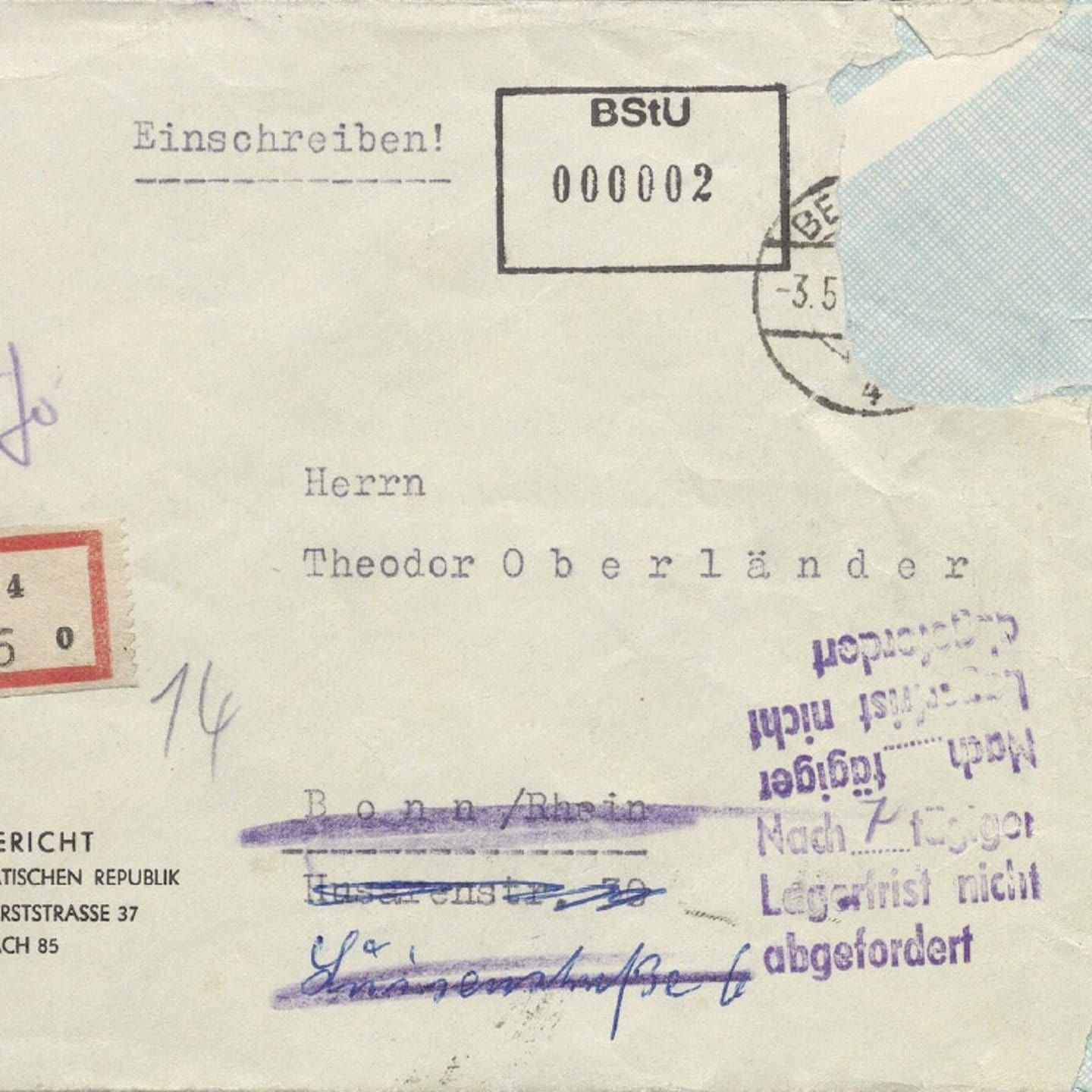 DDR-Urteil gegen Bundesvertriebenenminister Oberländer: "Lebenslänglich" wegen NS-Verbrechen | 29.4.1960