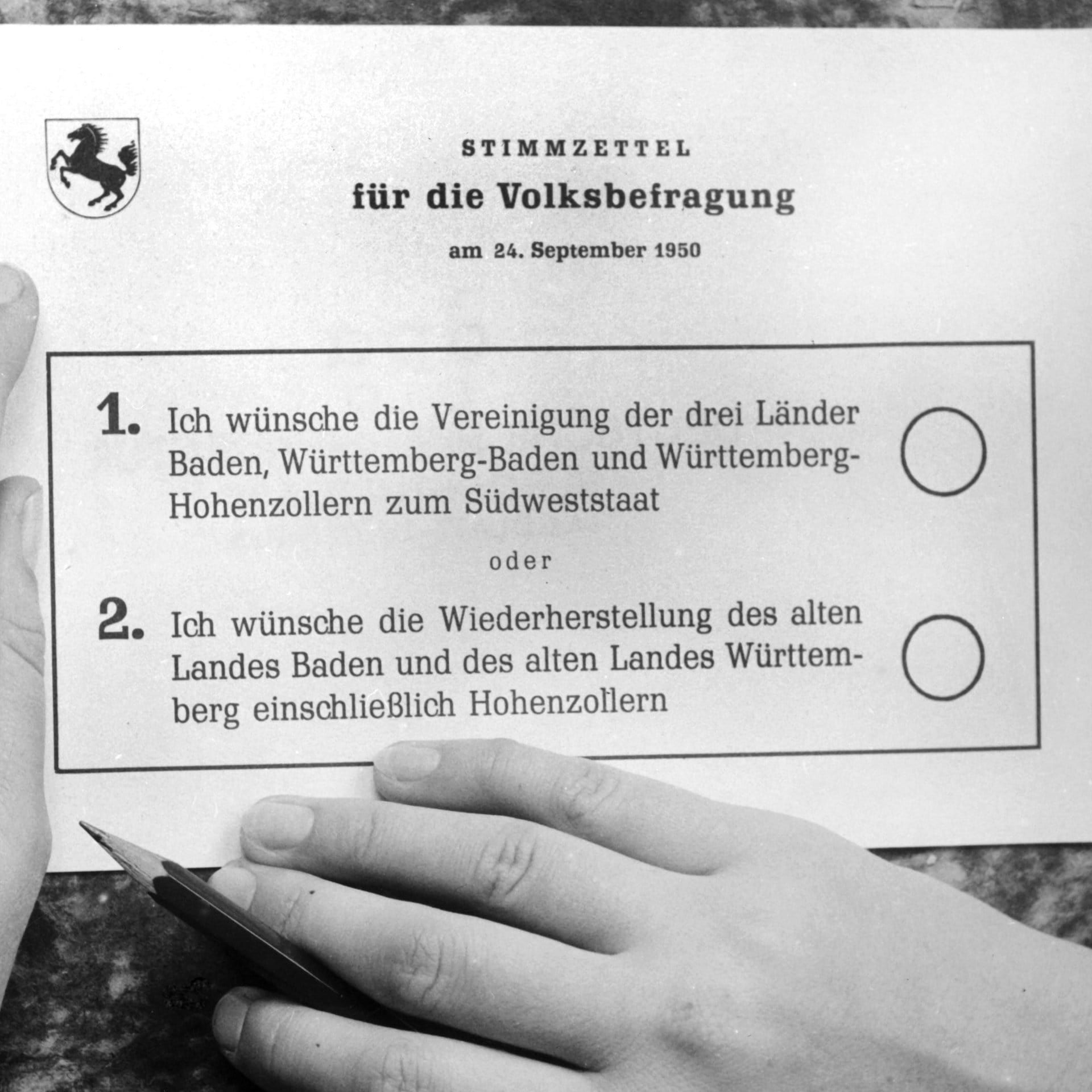 Volksbefragung ergibt deutliche Mehrheit für Südweststaat | 29.9.1950