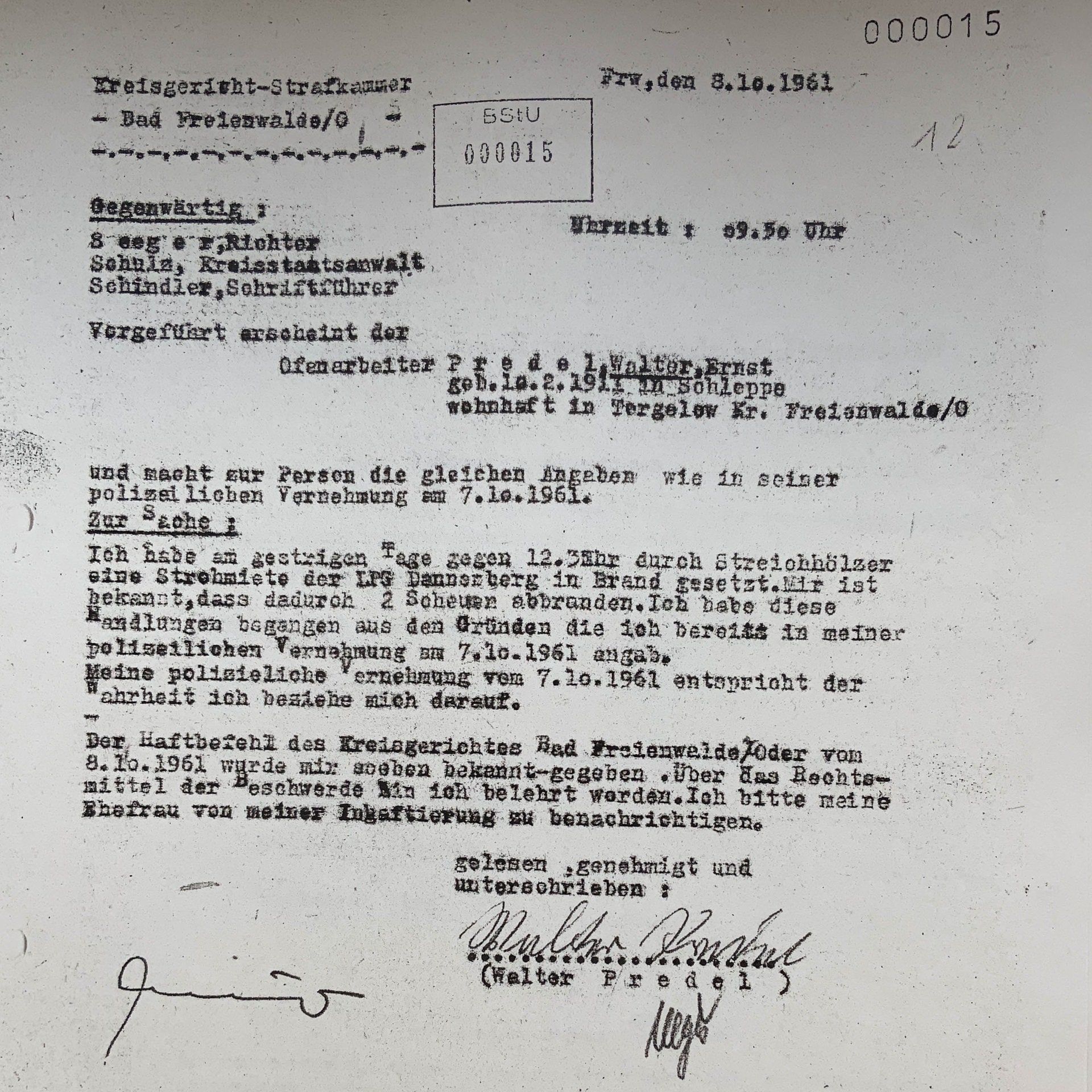 Die Motive des Brandstifters | DDR-Strafprozess gegen Walter Praedel | 20.12.1961 (2/4)