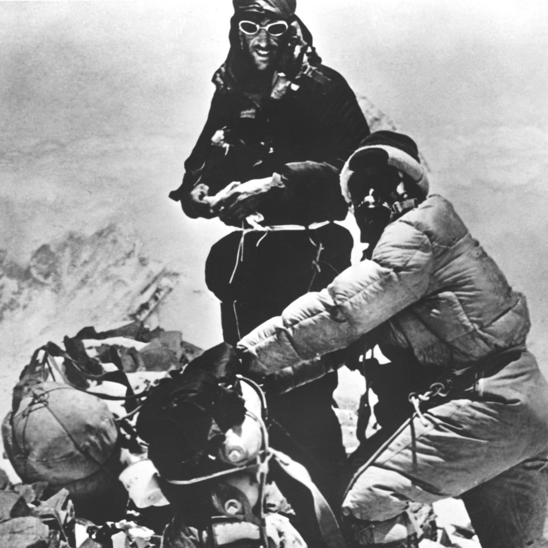 Mount-Everest-Erstbesteiger Edmund Hillary und Tenzing Norgay nach ihrer Rückkehr | Juli / August 1953