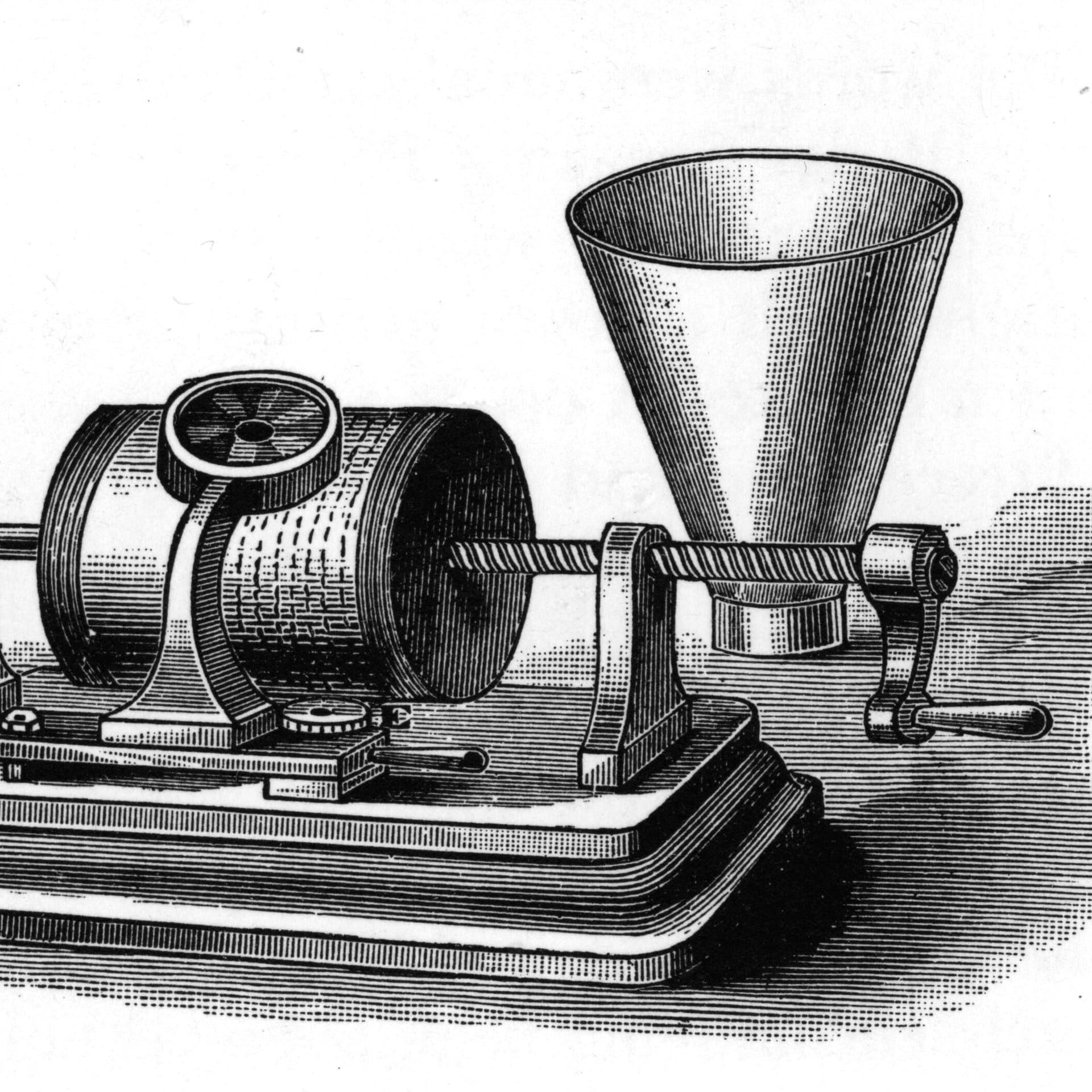 Älteste Weihnachtsaufnahme: Kaufmann Adolf Rechenberg schenkt seiner Frau einen Phonographen | 24.12.1899