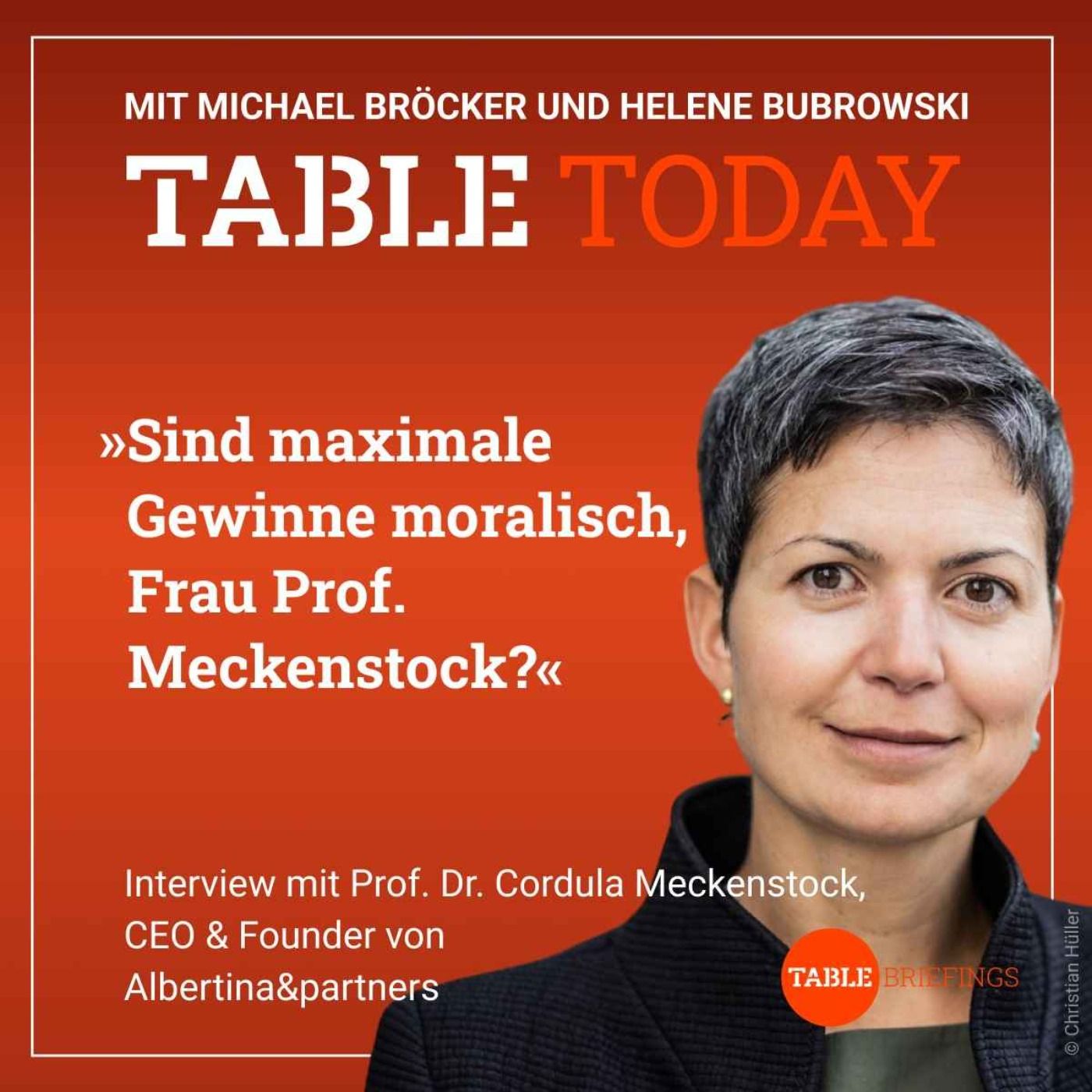 Sind maximale Gewinne moralisch, Frau Prof. Meckenstock?