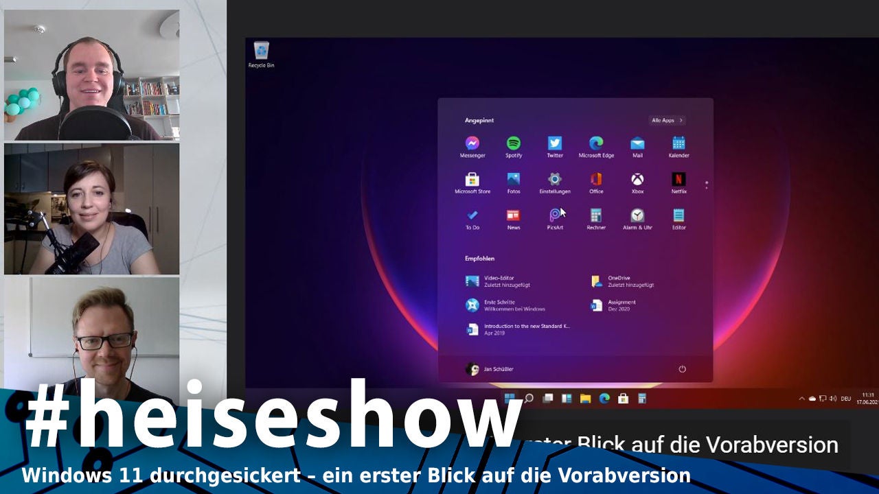 Windows 11 durchgesickert – ein erster Blick auf die Vorabversion | #heiseshow
