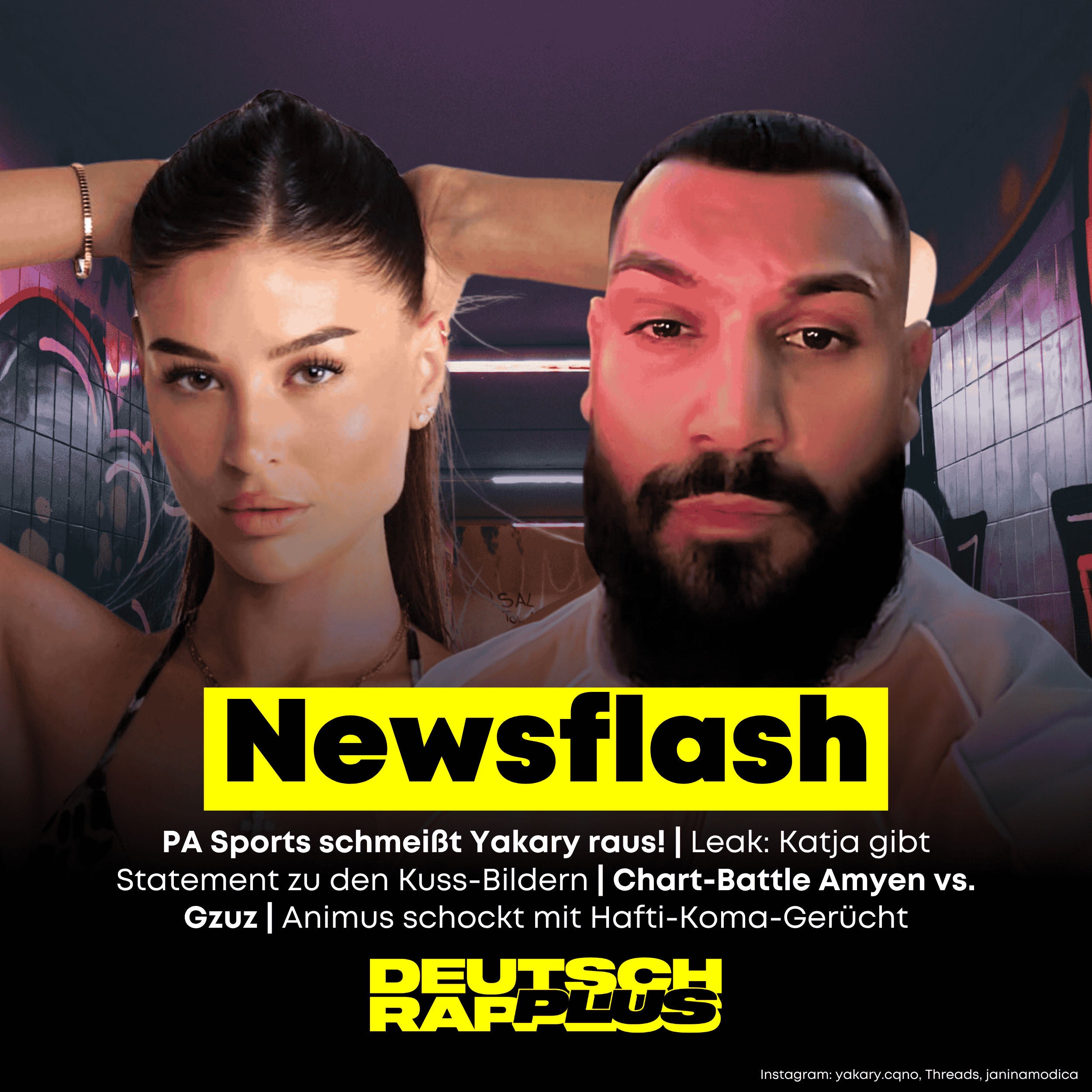 Newsflash 🚨 PA Sports schmeißt Yakary raus | Bilder-Leak bei Katja Krasavice | Animus verbreitet Fakenews zu Haftbefehl