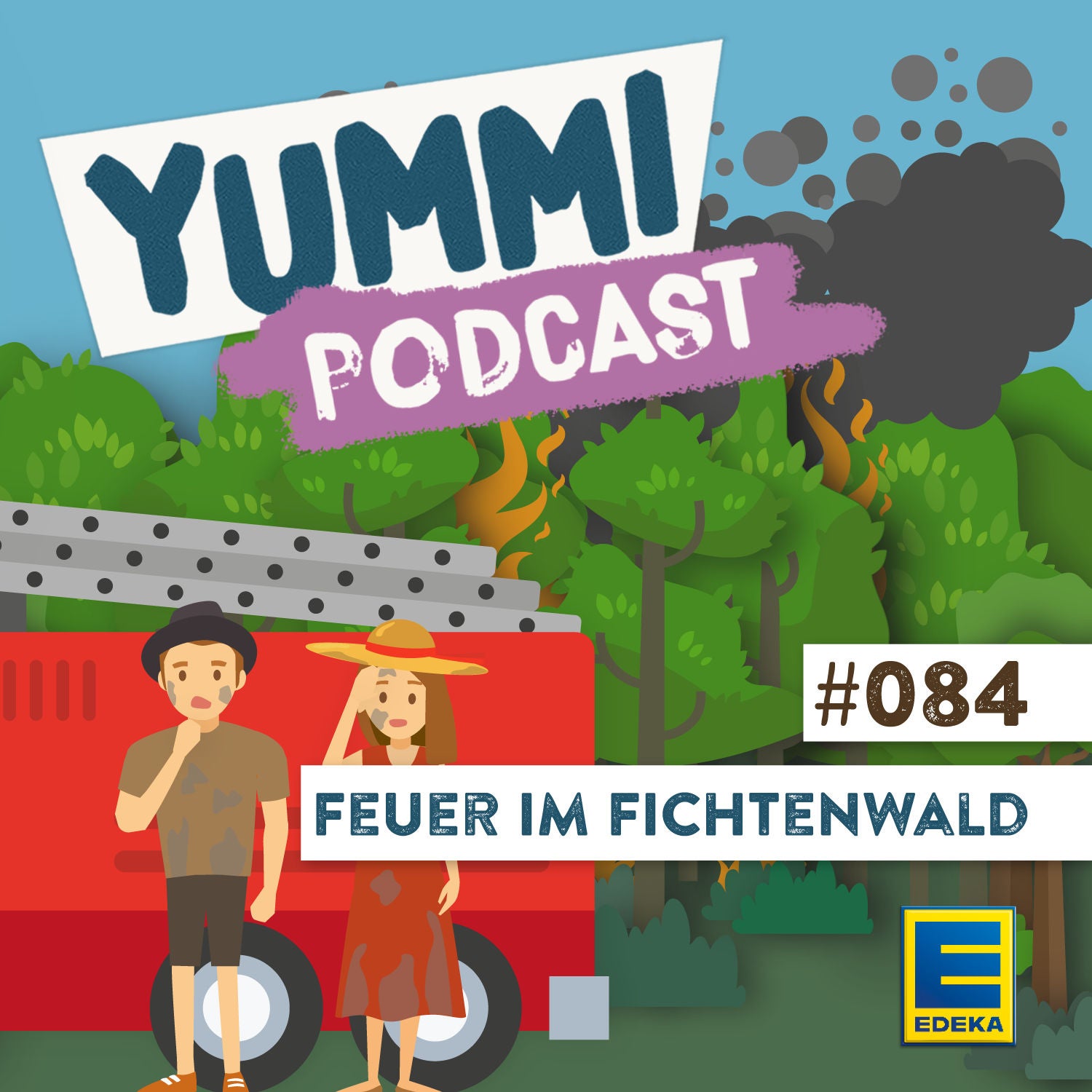 Feuer im Fichtenwald