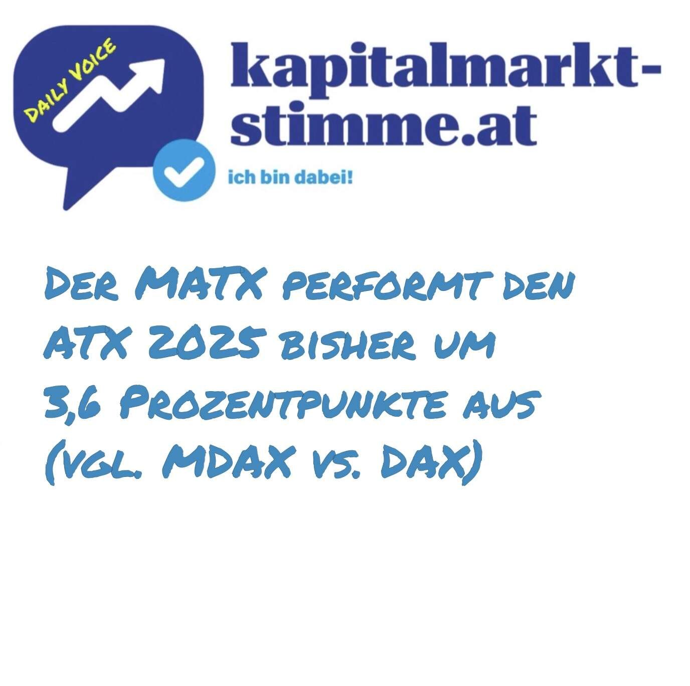 kapitalmarkt-stimme.at daily voice 232/365: Der MATX performt den ATX 2025 bisher um 3,6 Prozentpunkte aus (vgl. MDAX vs. DAX)