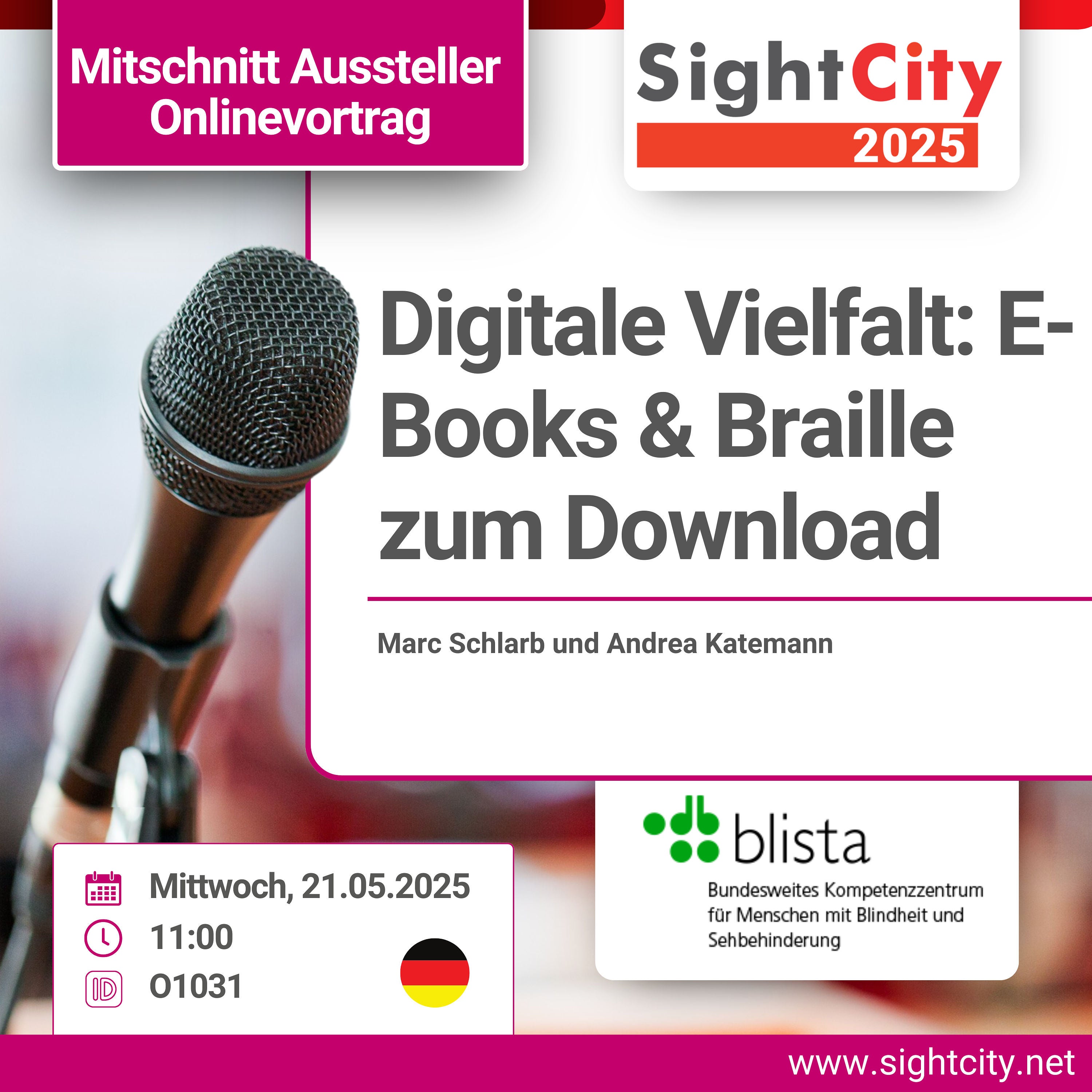 SightCity 2025: Digitale Vielfalt: E-Books & Braille zum Download (O1031)