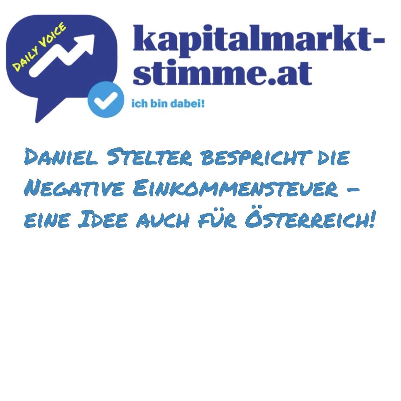 kapitalmarkt-stimme.at daily voice 235/365: Daniel Stelter bespricht die Negative Einkommensteuer - eine Idee auch für Österreich!