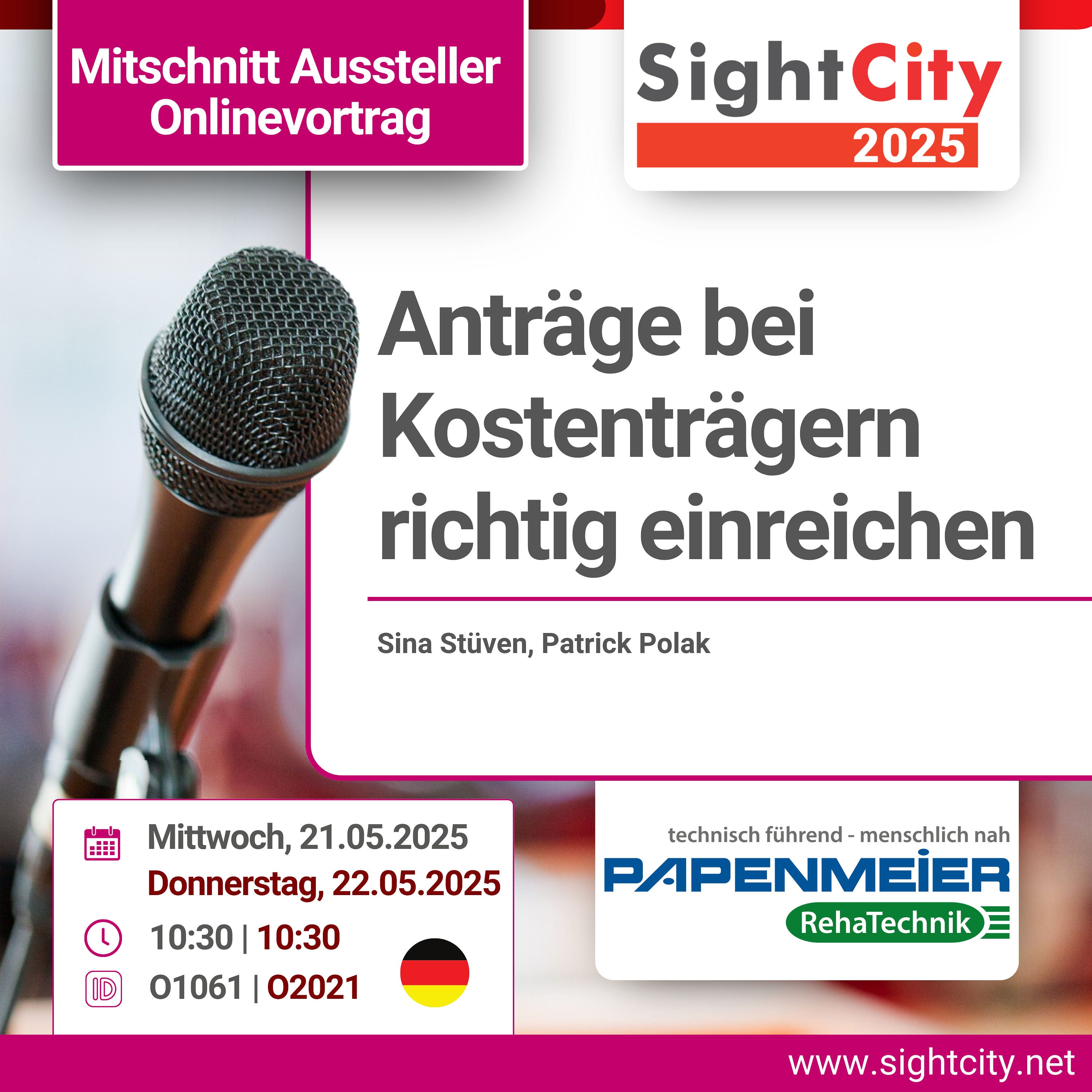 SightCity 2025: Anträge bei Kostenträgern richtig einreichen