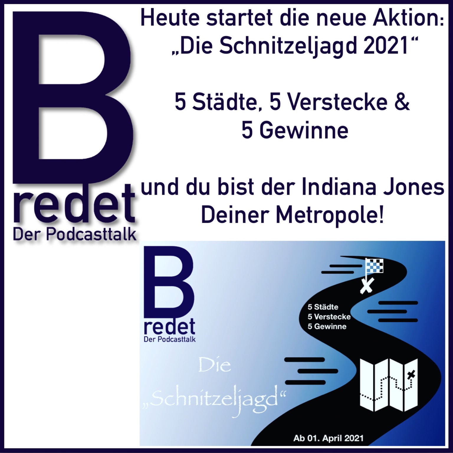 Die große "B redet" - Schnitzeljagd - Du auf der Suche nach dem Schatz in deiner Stadt