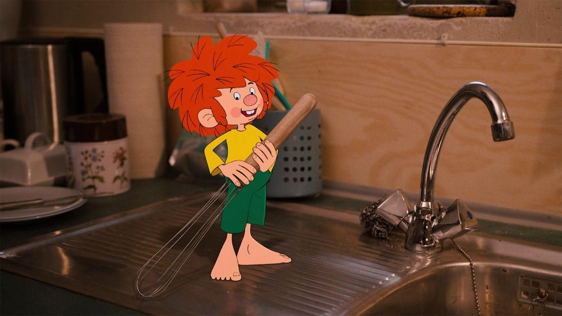 Pumuckl will Skifahren