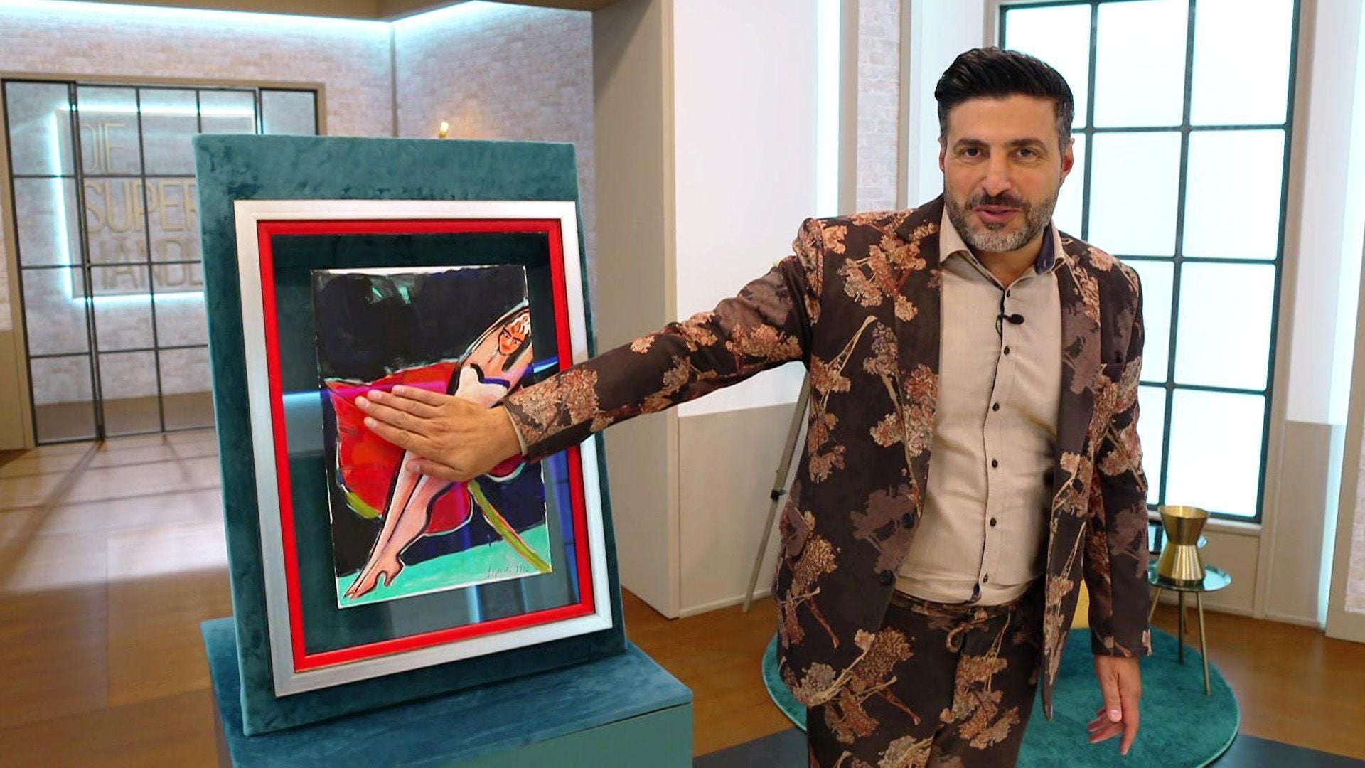 Gouache von Elvira Bach, 1996 "Ritt auf der Anthurie"