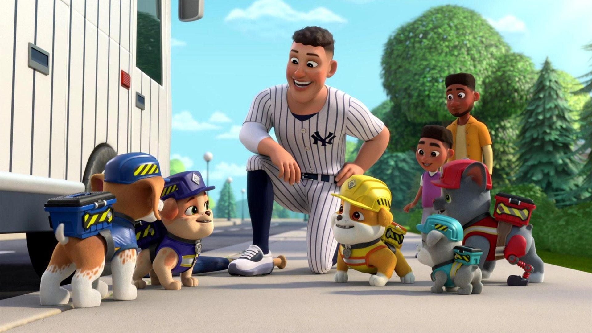 Die Crew baut ein Baseball-Stadion