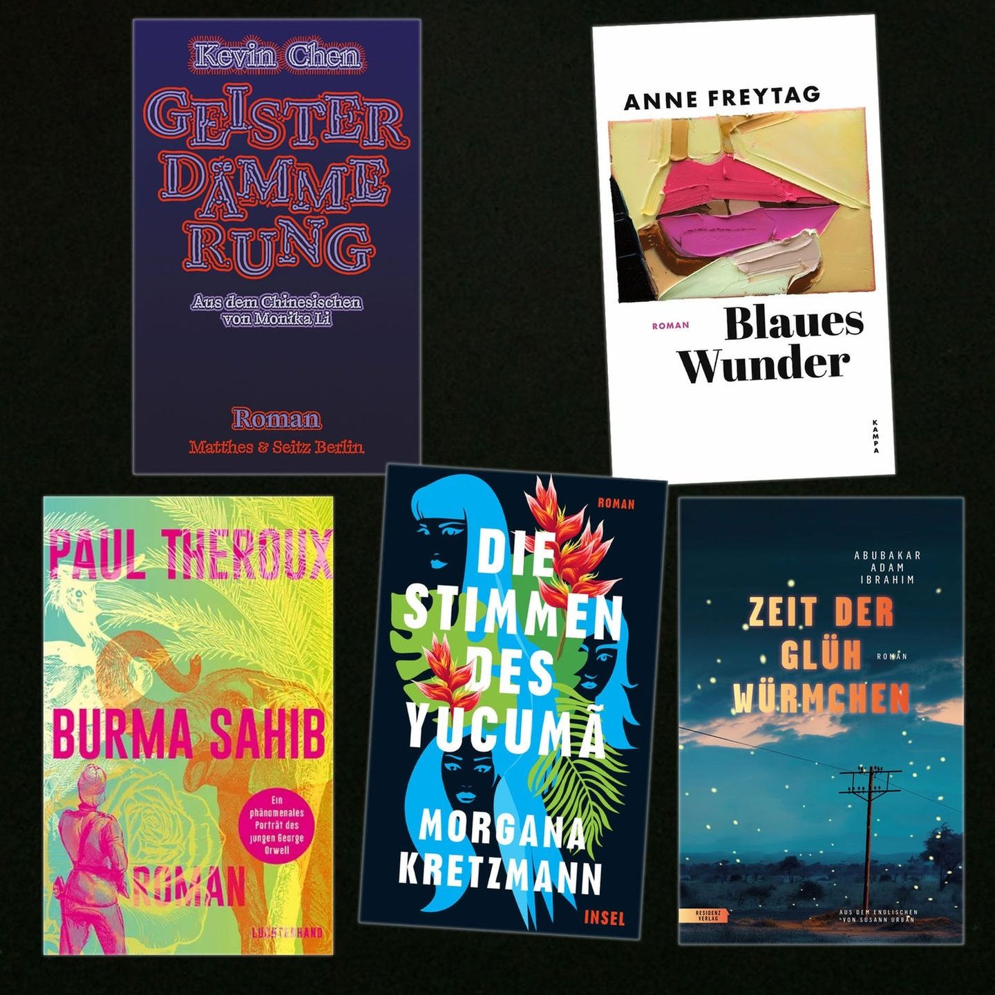Neue Bücher von Paul Theroux, Morgana Kretzmann, Kevin Chen, Anne Freytag und Abubakar Adam Ibrahim