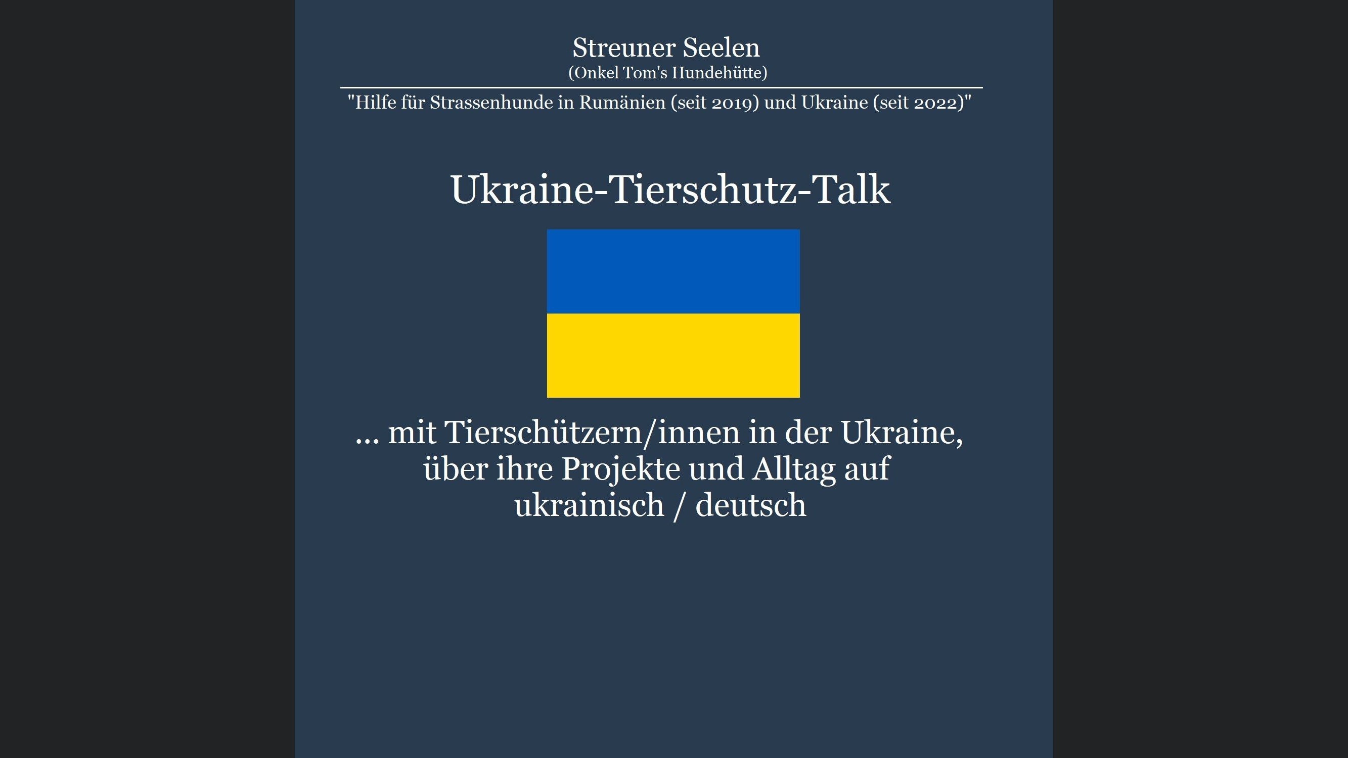 Tierschutz-Talk Ukraine