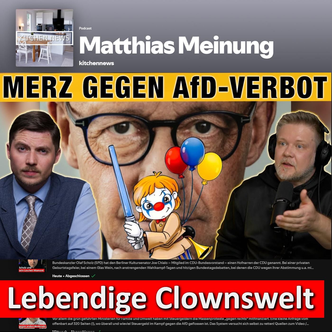 Sterneküche: MERZ plötzlich gegen AfD-Verbot? "Riecht nach Konkurrentenbeseitigung" Statement von Clownis Band!