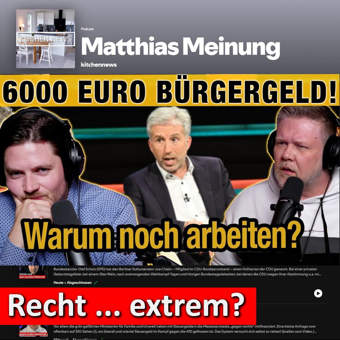 Morgenstern & kitchennews: Bürgergeld, Migration, Namensfindung. Wir schwubbeln uns durch die Woche!