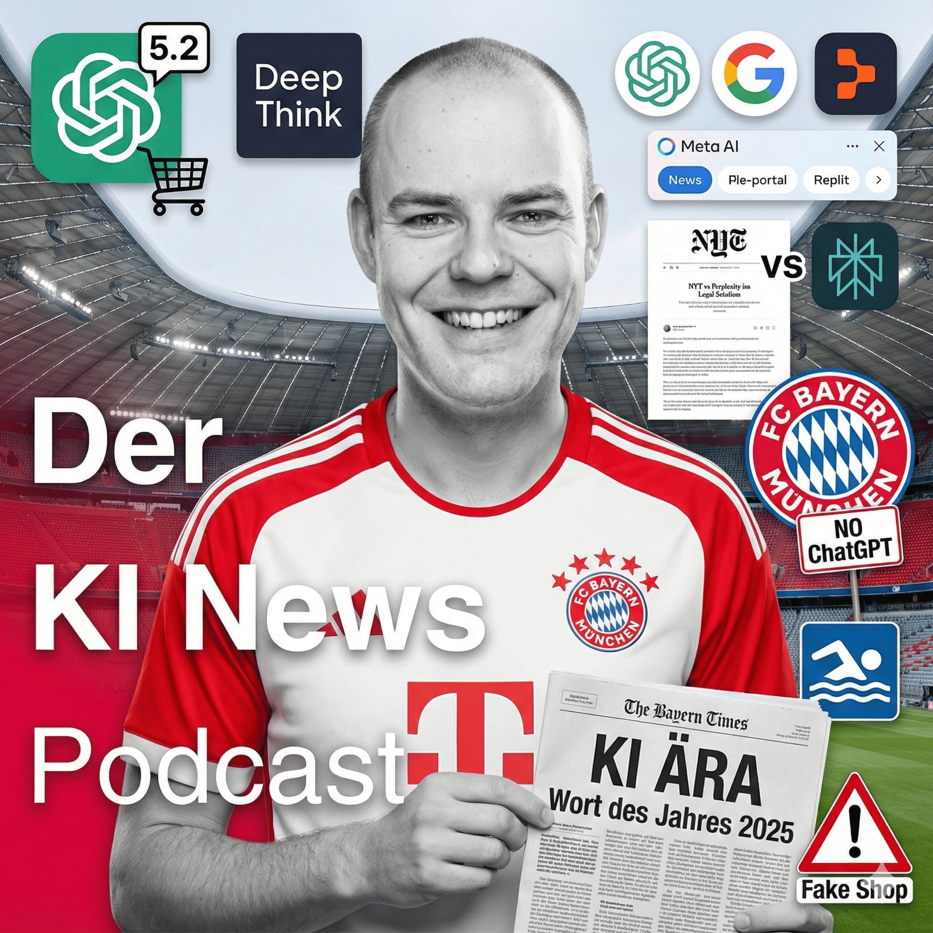 GPT 5.2 kommt | Christiano Ronaldo zu Perplexity | Ärger um ChatGPTs Einaufserlebnis | Meta AI als Nachrichtenplattform | New York Times vs Perplexity | FC Bayern München sperrt ChatGPT