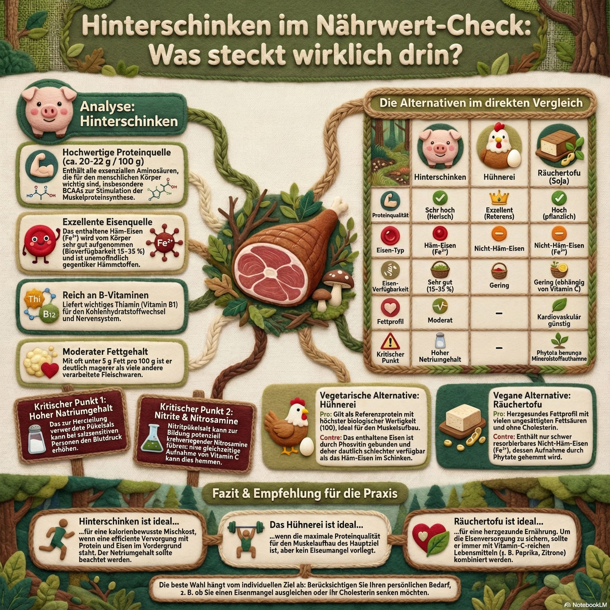 Hinterschinken ⎜ Analyse, Makronährstoffe, ... Lebensmittelkunde (LMK)