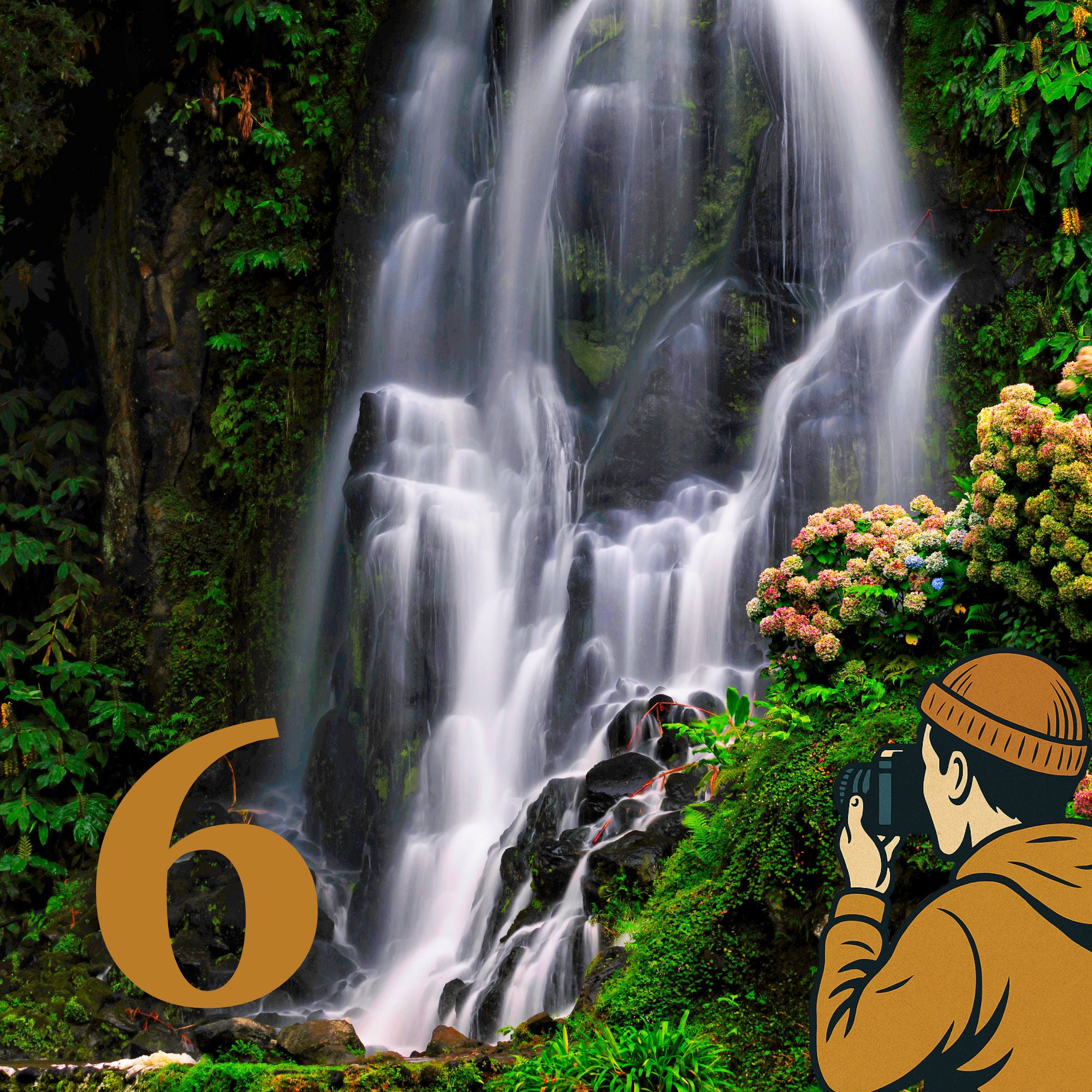 Besuch eines Wasserfall auf den Azoren mit Uwe Rosik