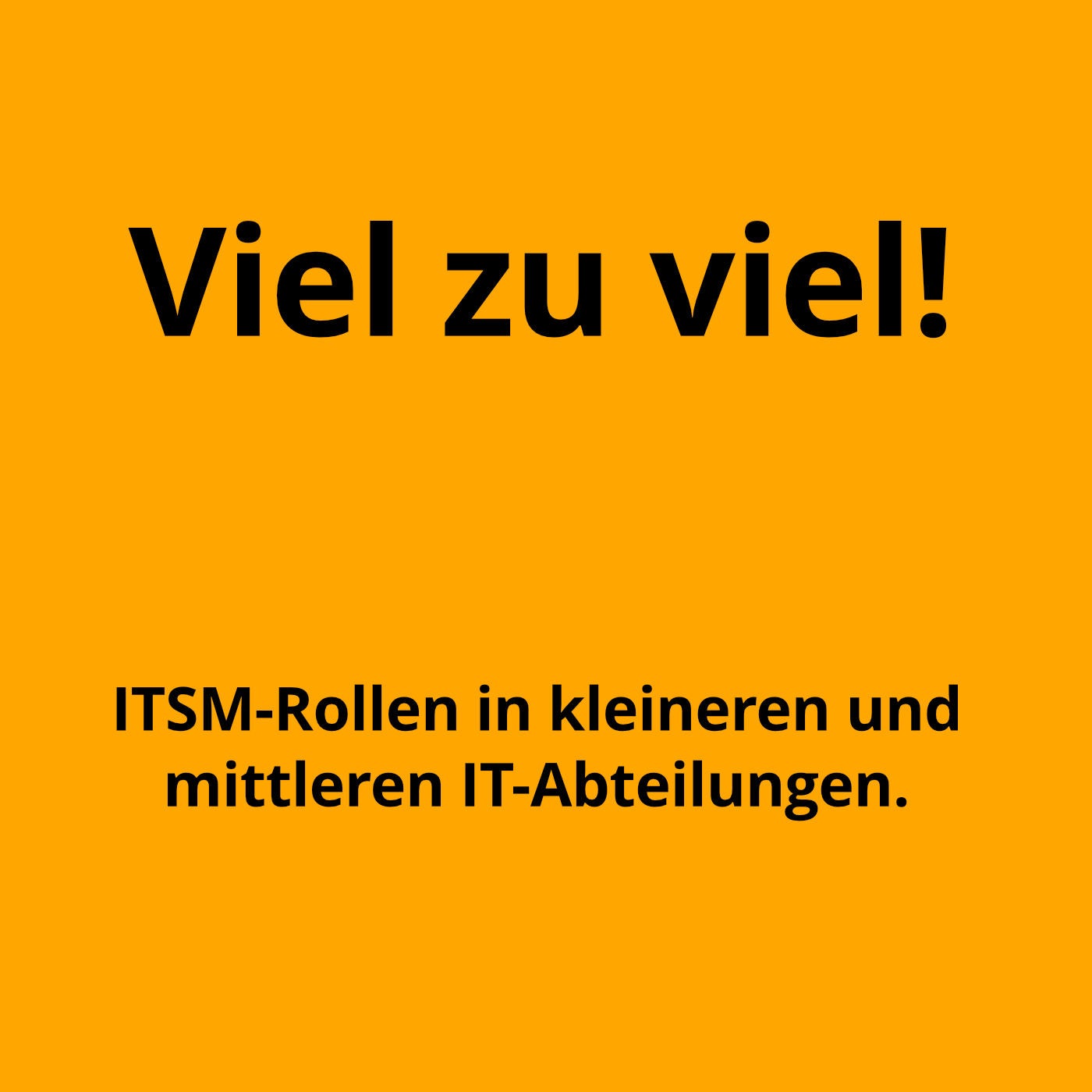 So viele ITSM-Rollen – so wenig Menschen