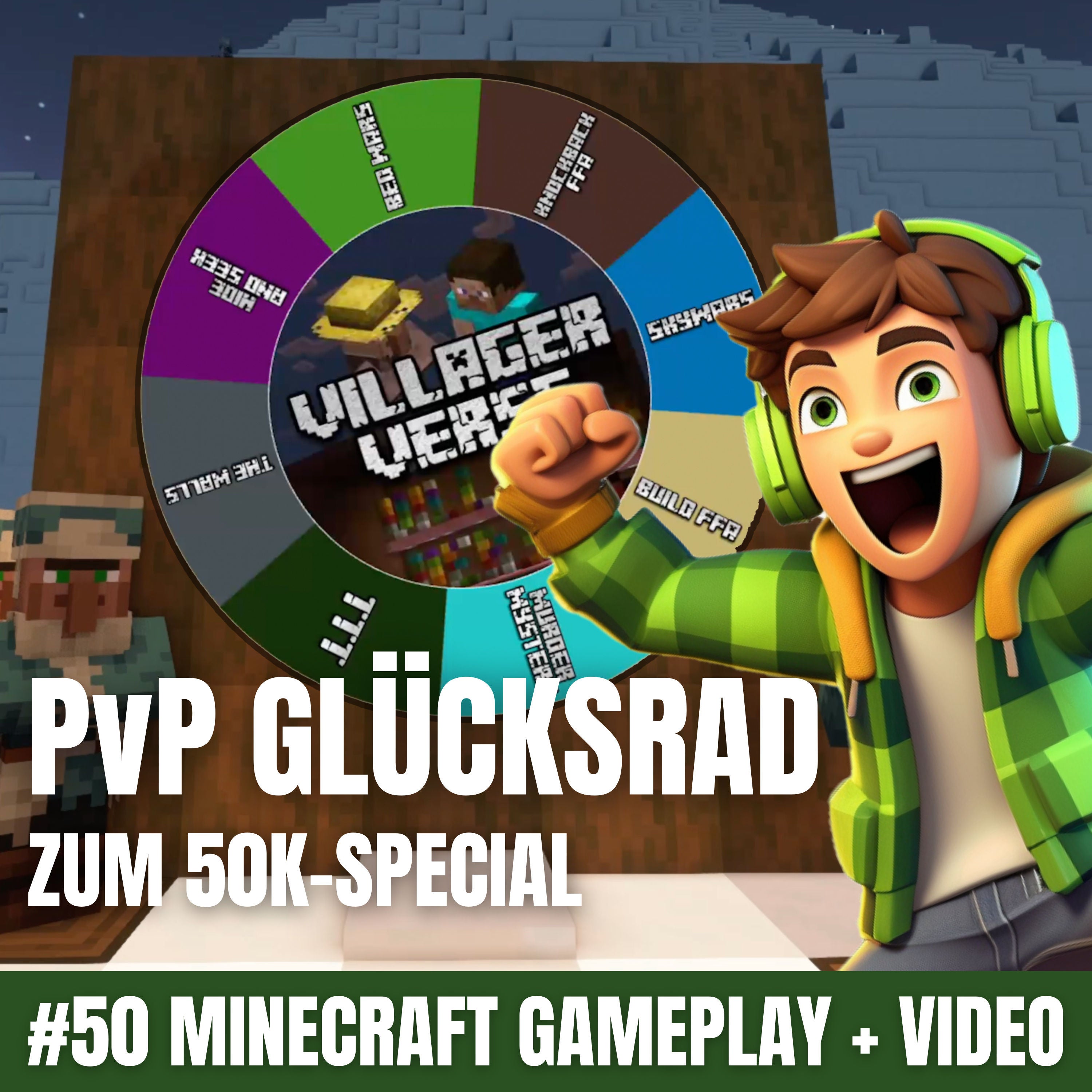 50k Special: Minecraft Glücksrad entscheidet über PvP 📀 #50
