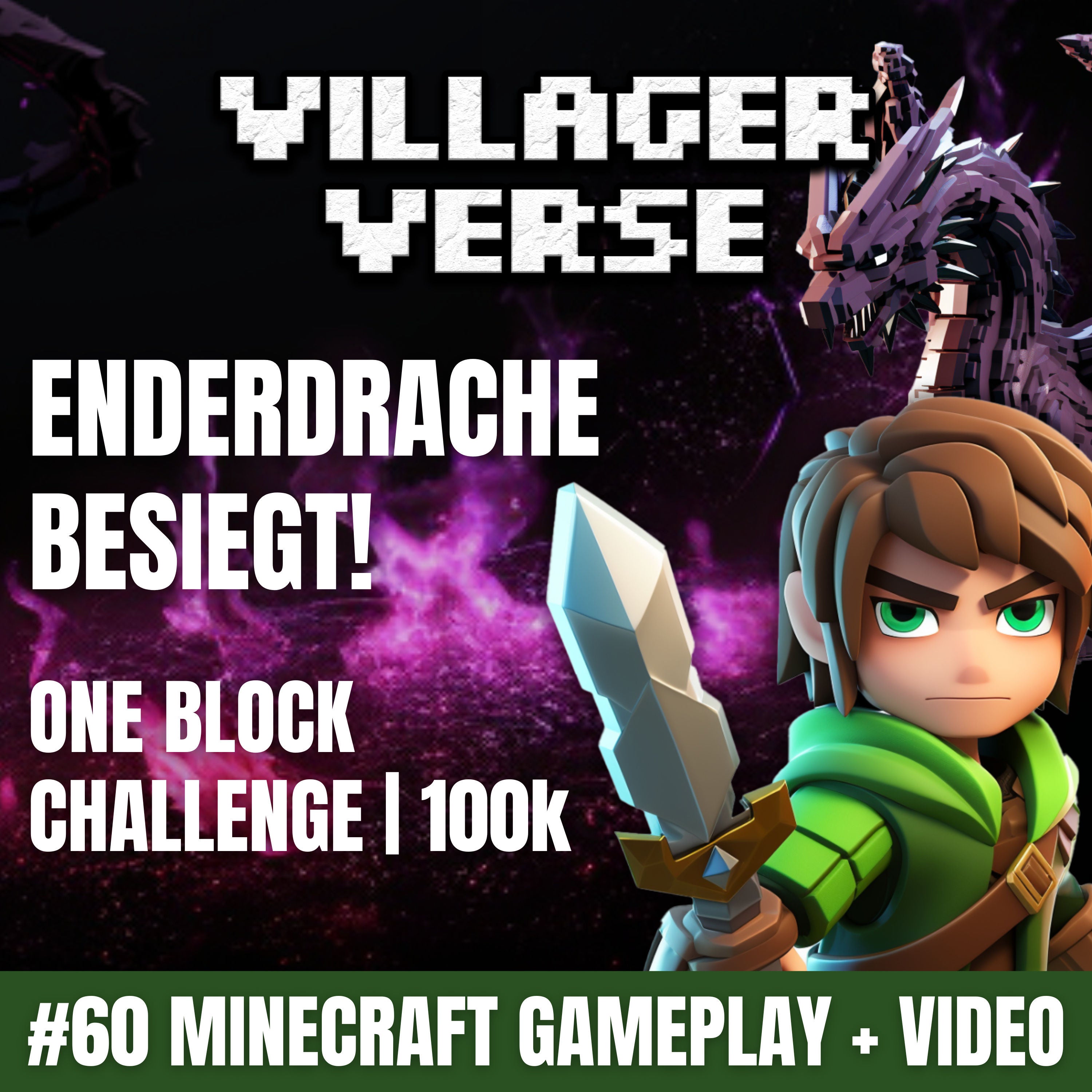 Enderdrache getötet! 100k Special | Minecraft One Block Challenge 🐲 #60