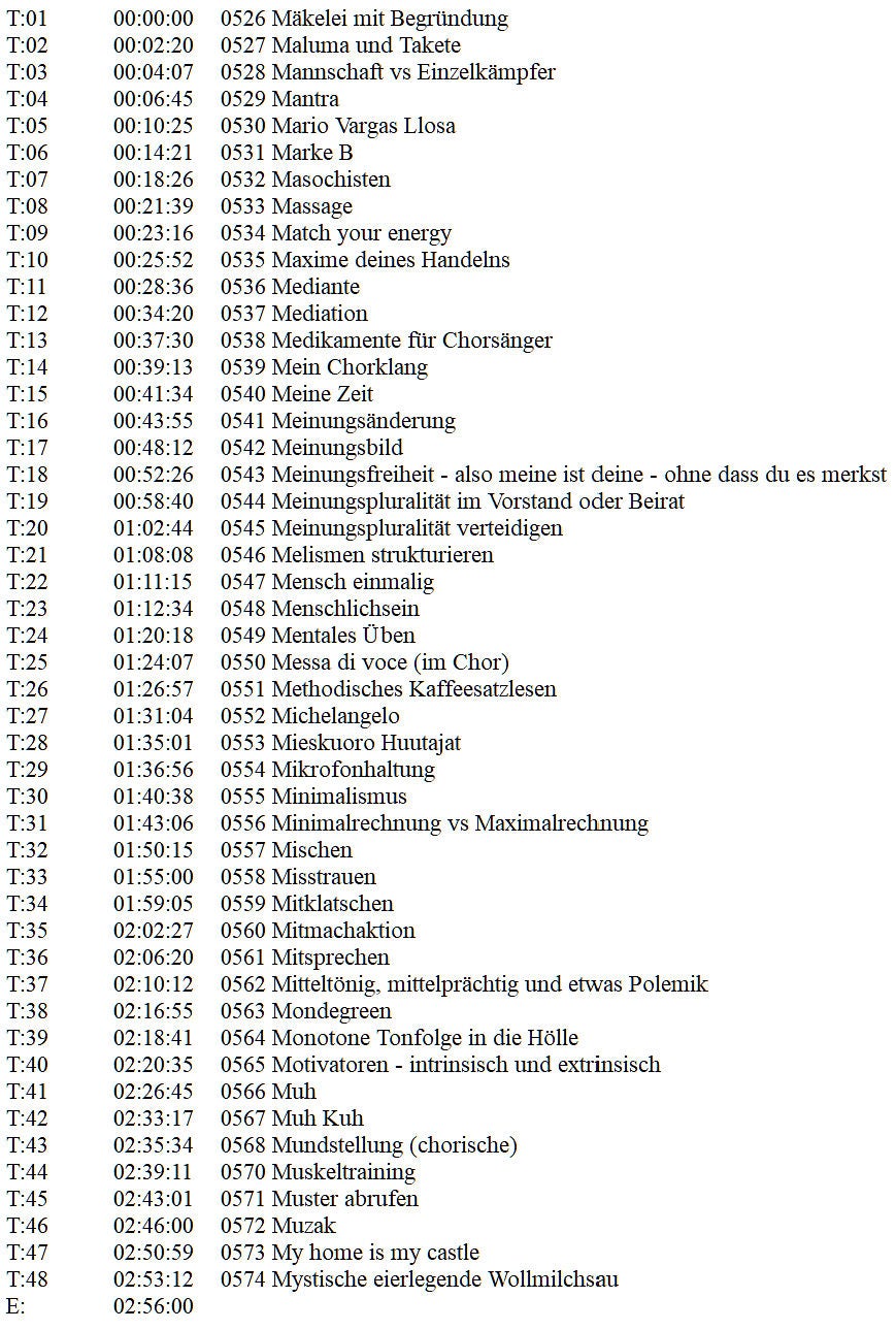 M (526 Mäkelei mit Begründung - 574 Mystische eierlegende Wollmilchsau)