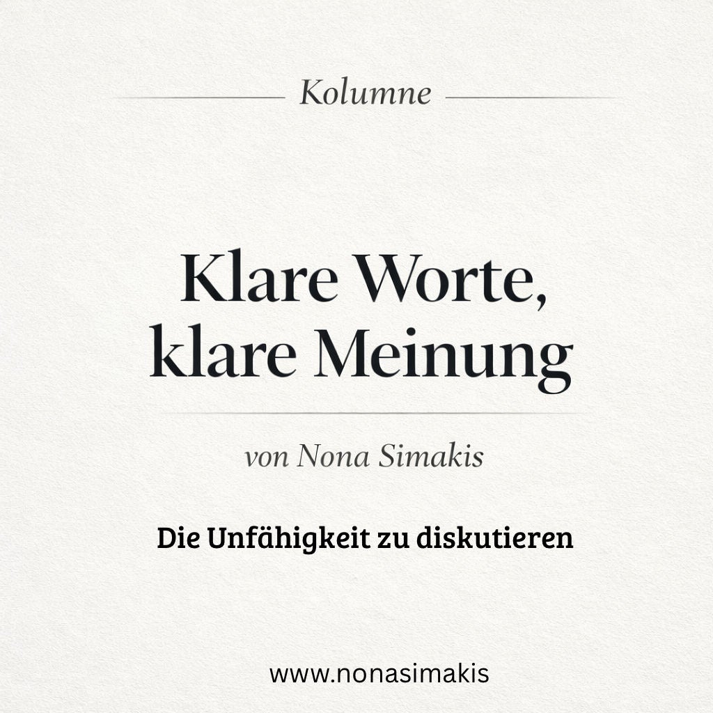 Die Unfähigkeit zu diskutieren