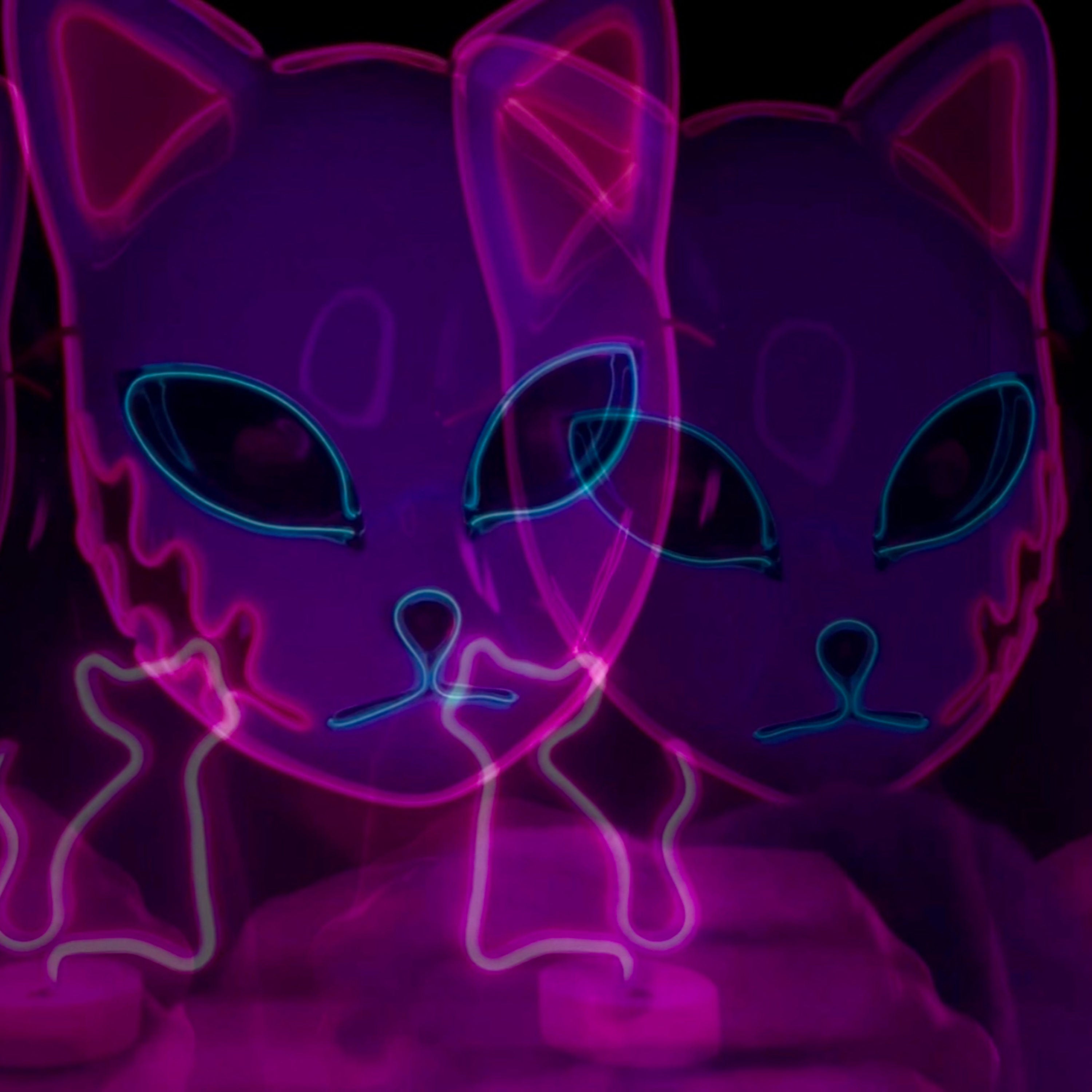 Layered Sounds with ASMR Neon Cat 🐈‍⬛💜