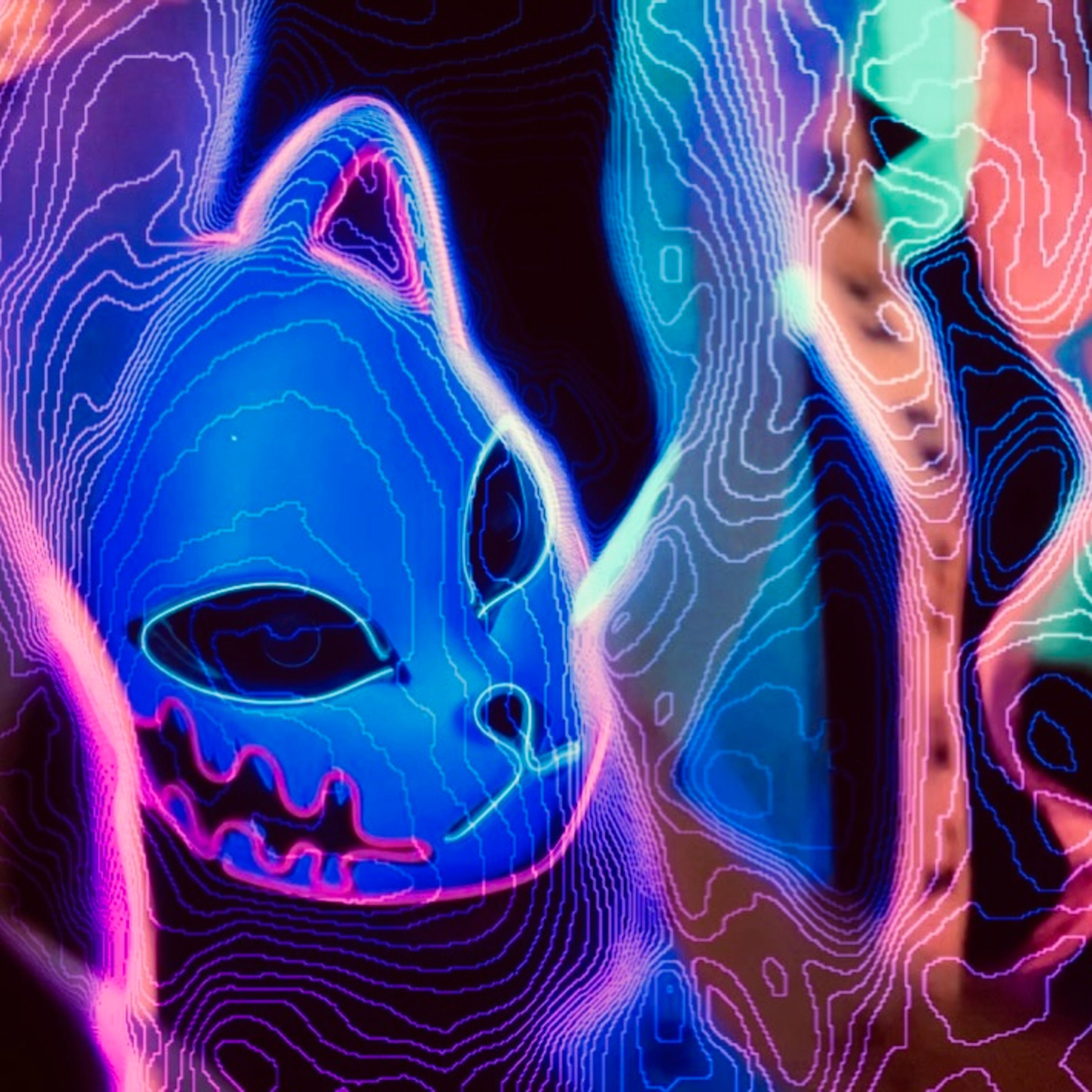 ASMR Neon Cat is giving you tingles (No talking, Layered Sounds, Black Light ASMR)