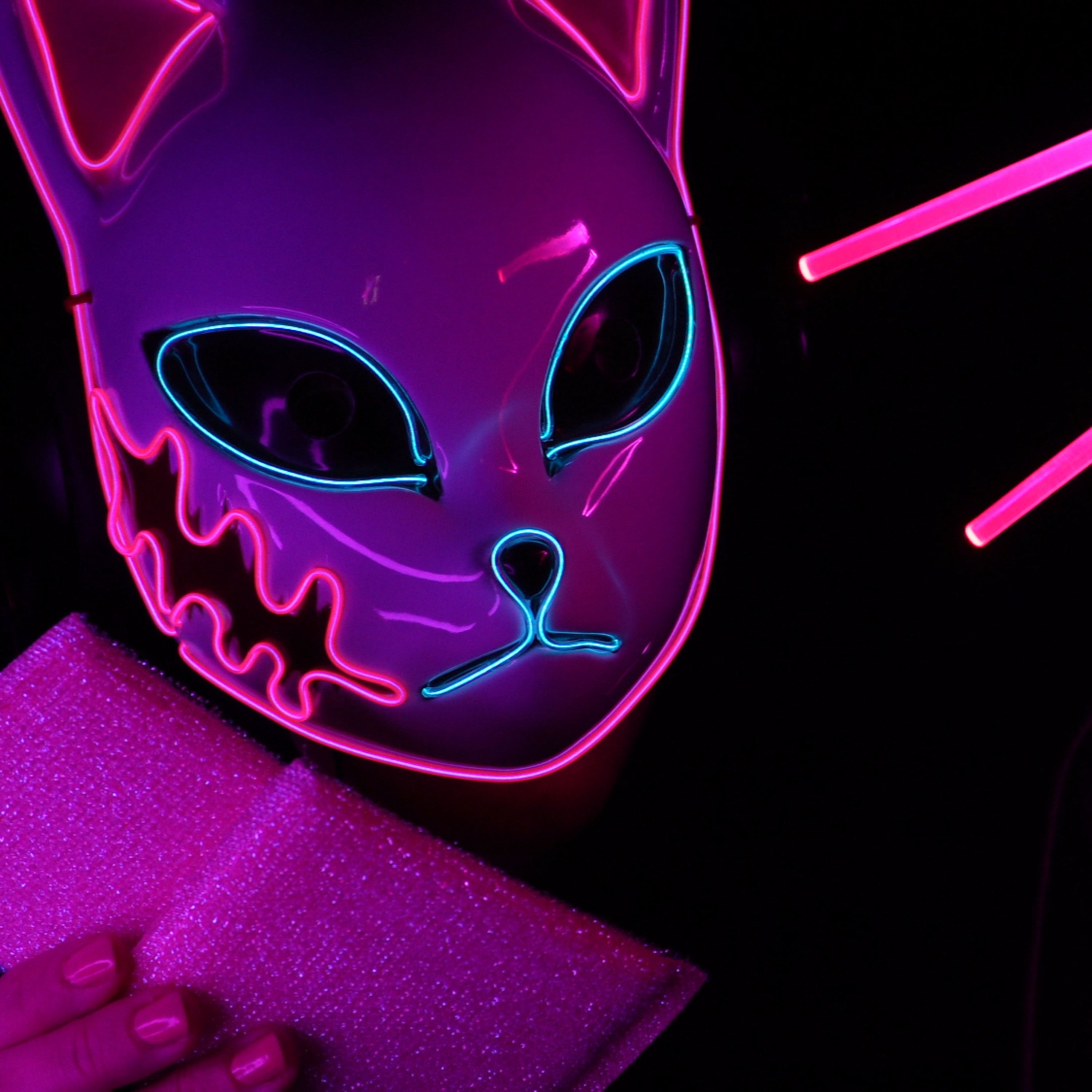 Purring ASMR Neon Cat is giving you huge tingles (No talking, just purring 🐈‍⬛)