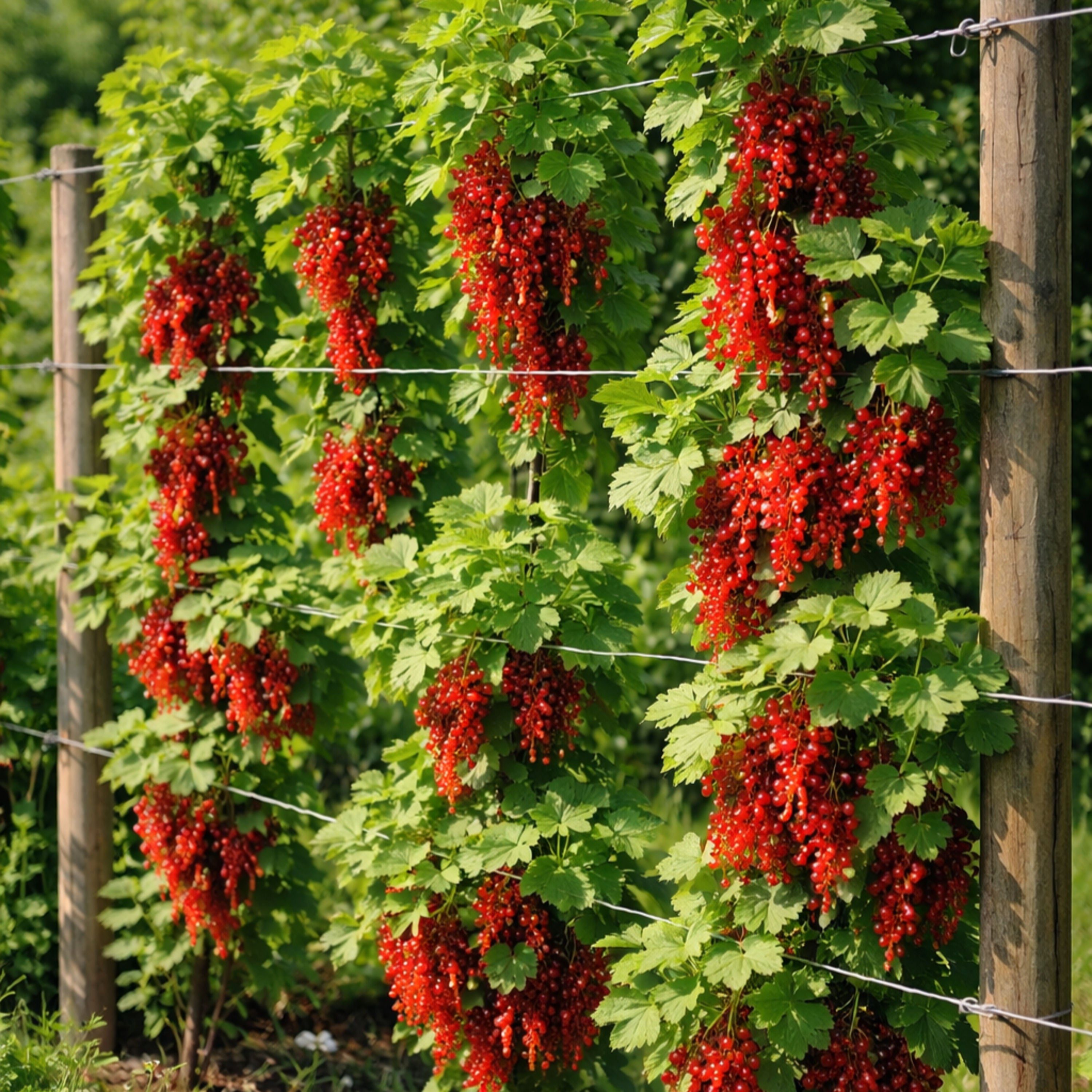 Rank und schlank-Johannisbeeren als Spalier