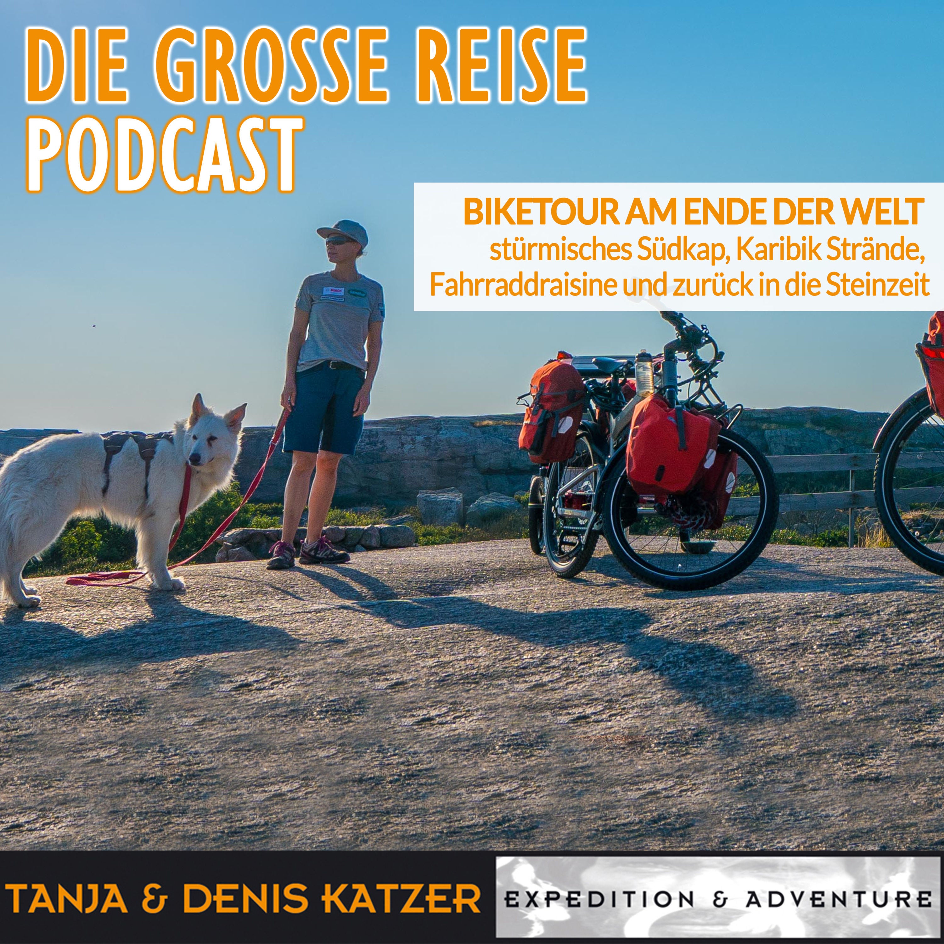 Biketour am Ende der Welt, stürmisches Südkap, Karibik Strände, Fahrraddraisine auf historischer Eisenbahnstrecke und zurück in die Steinzeit.