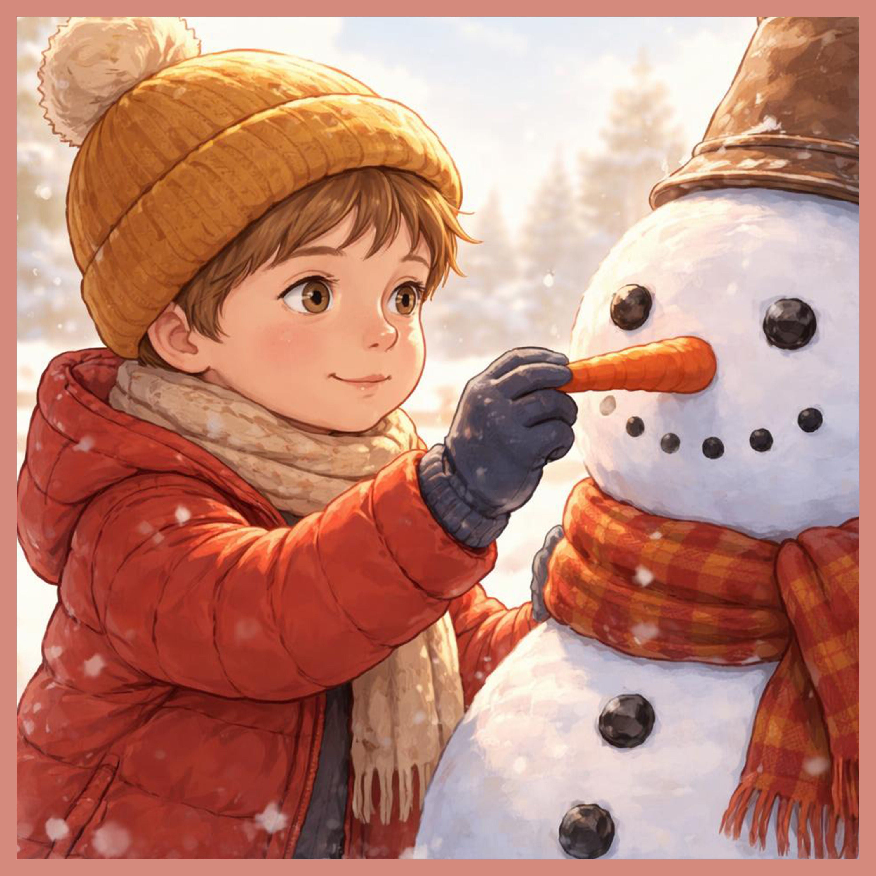 Der Schneemann am Zaun – Fantasiereise für Kinder zum Malen