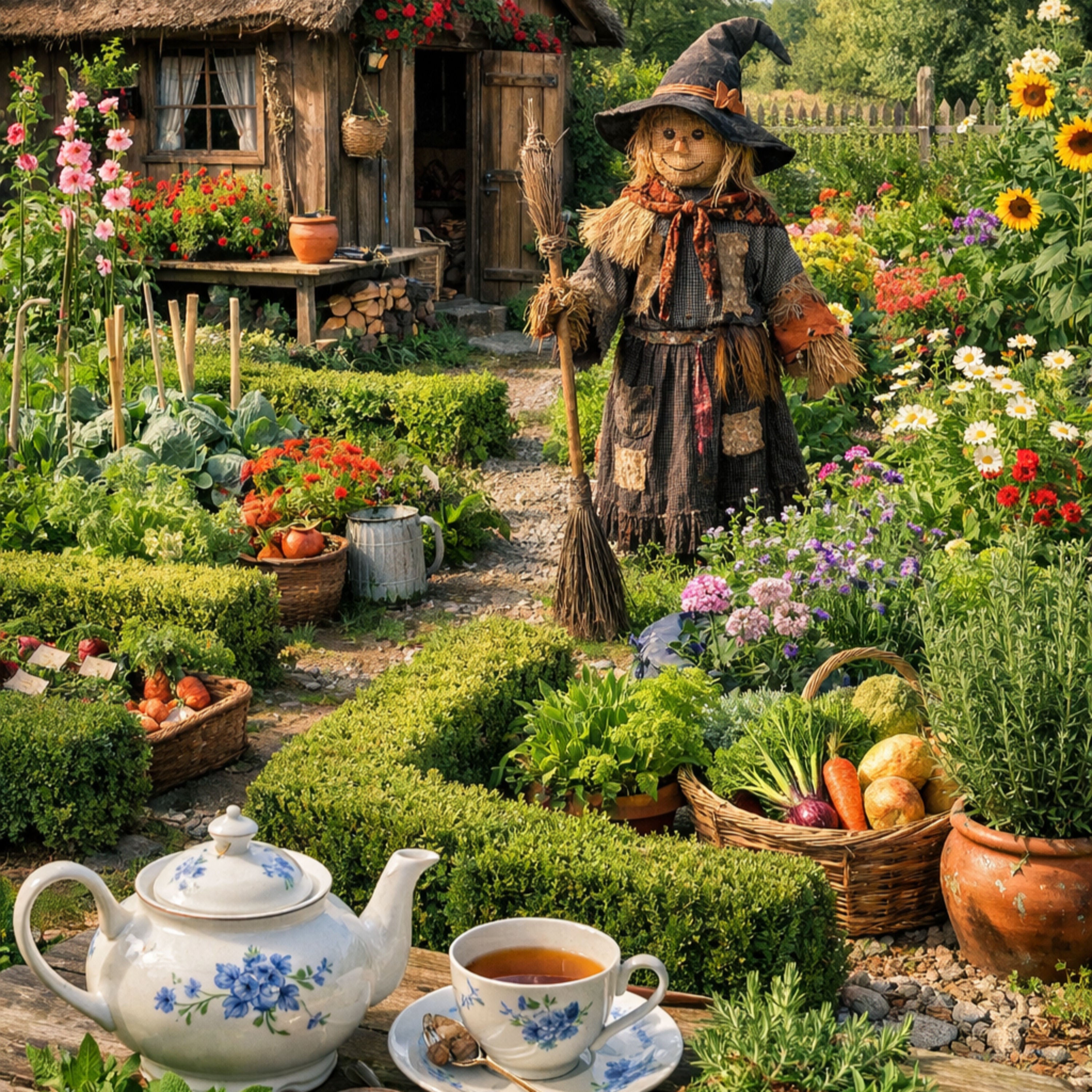 Wildromantisch, frech, duftig- Bauerngarten zwischen Kräuter und Teetasse