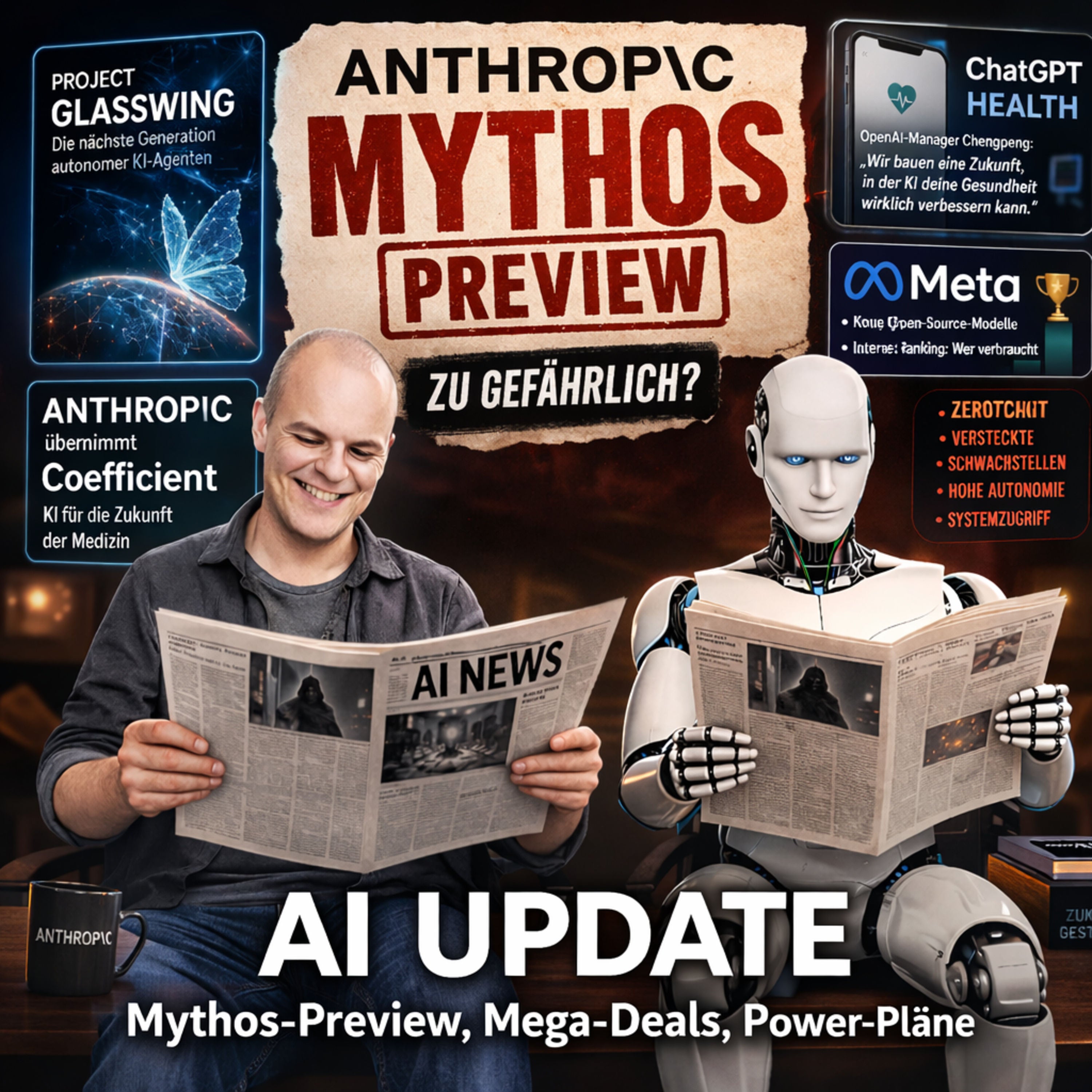 Claude Mythos Preview ist zu gefährlich für die Welt | Details zu ChatGPT Health | Anthropic ändert Nutzungslimits | Claude Abo nicht mehr nutzbar für OpenClaw | Deepseek v4 kommt | Meta Open Source?