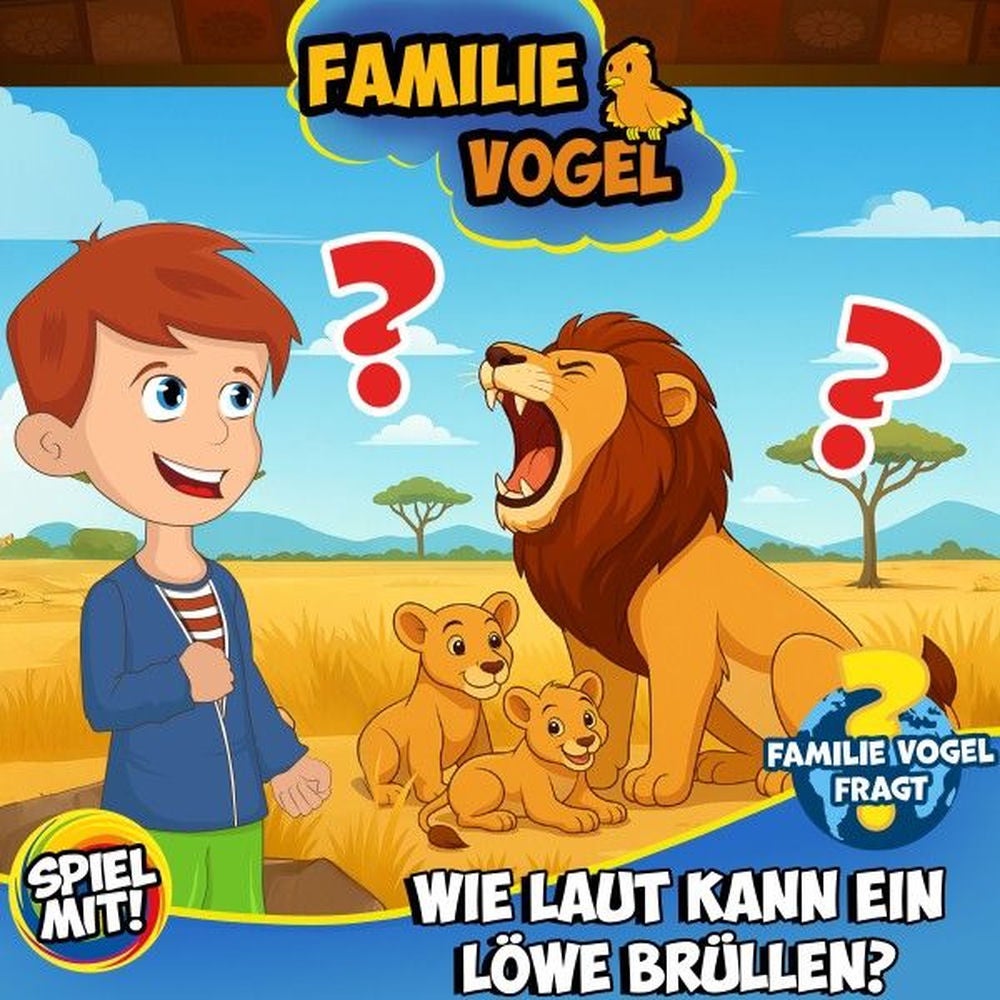 Familie Vogel fragt: Wie laut kann ein Löwe brüllen?