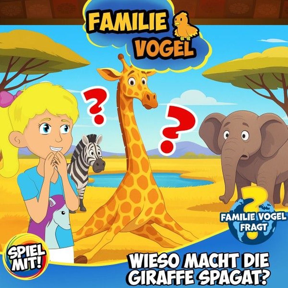 Familie Vogel fragt: Wieso macht die Giraffe Spagat?