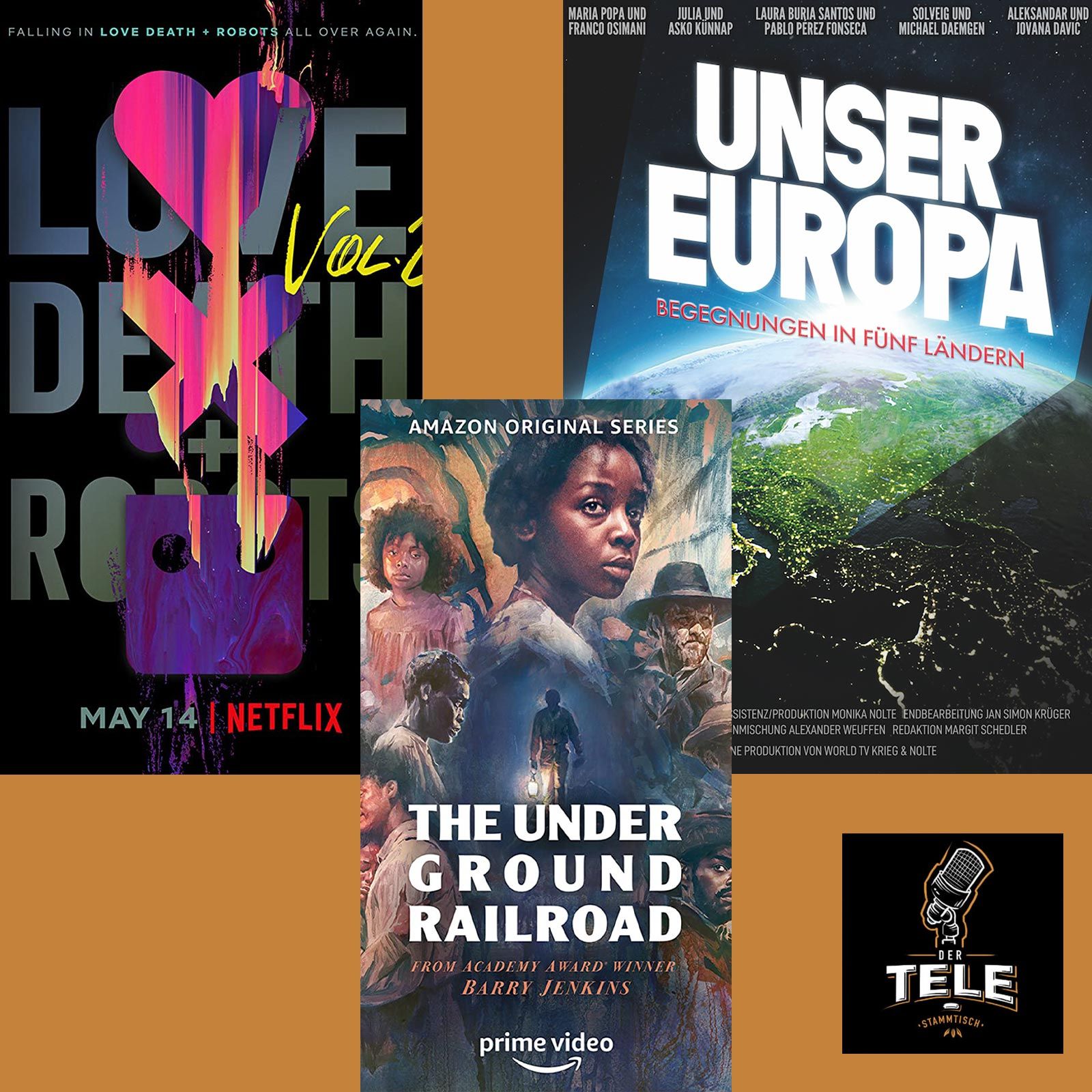 "Love, Death and Robots - Vol. 2" (Netflix), "The Underground Railroad - Staffel 1" und "Unser Europa"