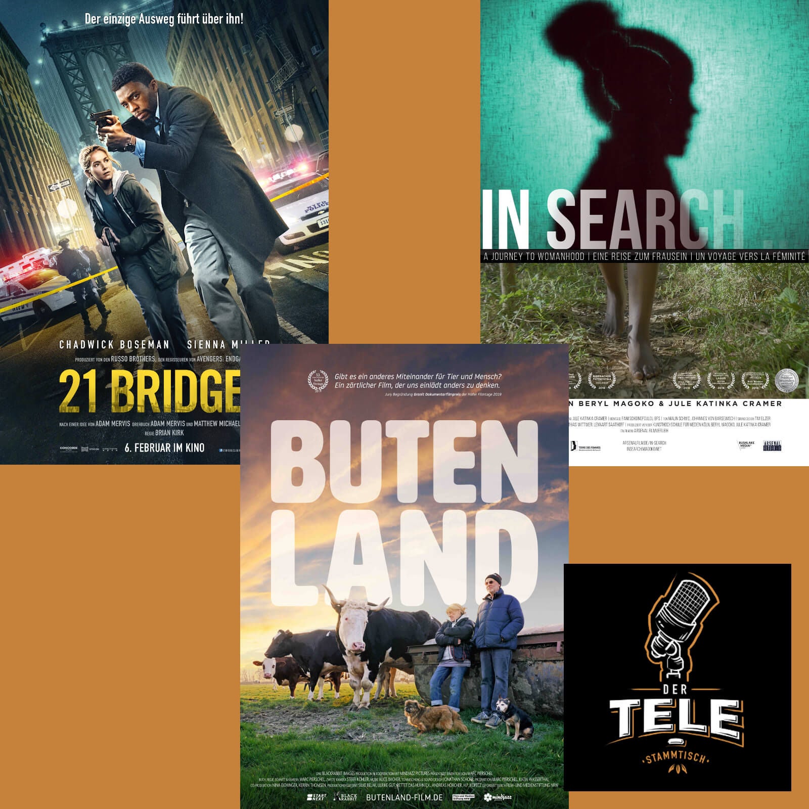 "21 Bridges", "Butenland" und "In Search ..."