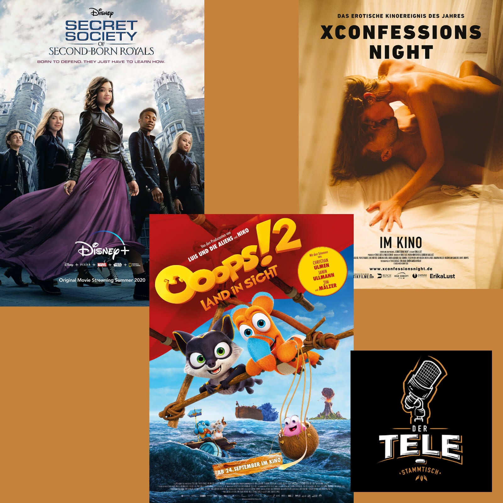 "Der geheime Club der zweitgeborenen Royals", "Ooops! 2 -Land in Sicht" und "XConfessions Night"