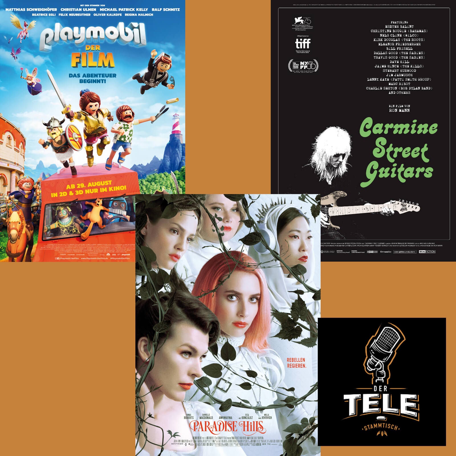 Reviews - "playmobil", "Paradise Hills" und "Carmine Street Guitars"