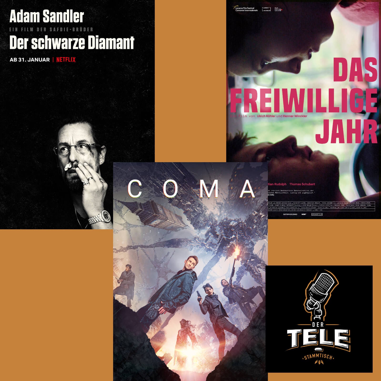 "Der Schwarze Diamant (Uncut Gems)", "Coma" und "Das Freiwillige Jahr"