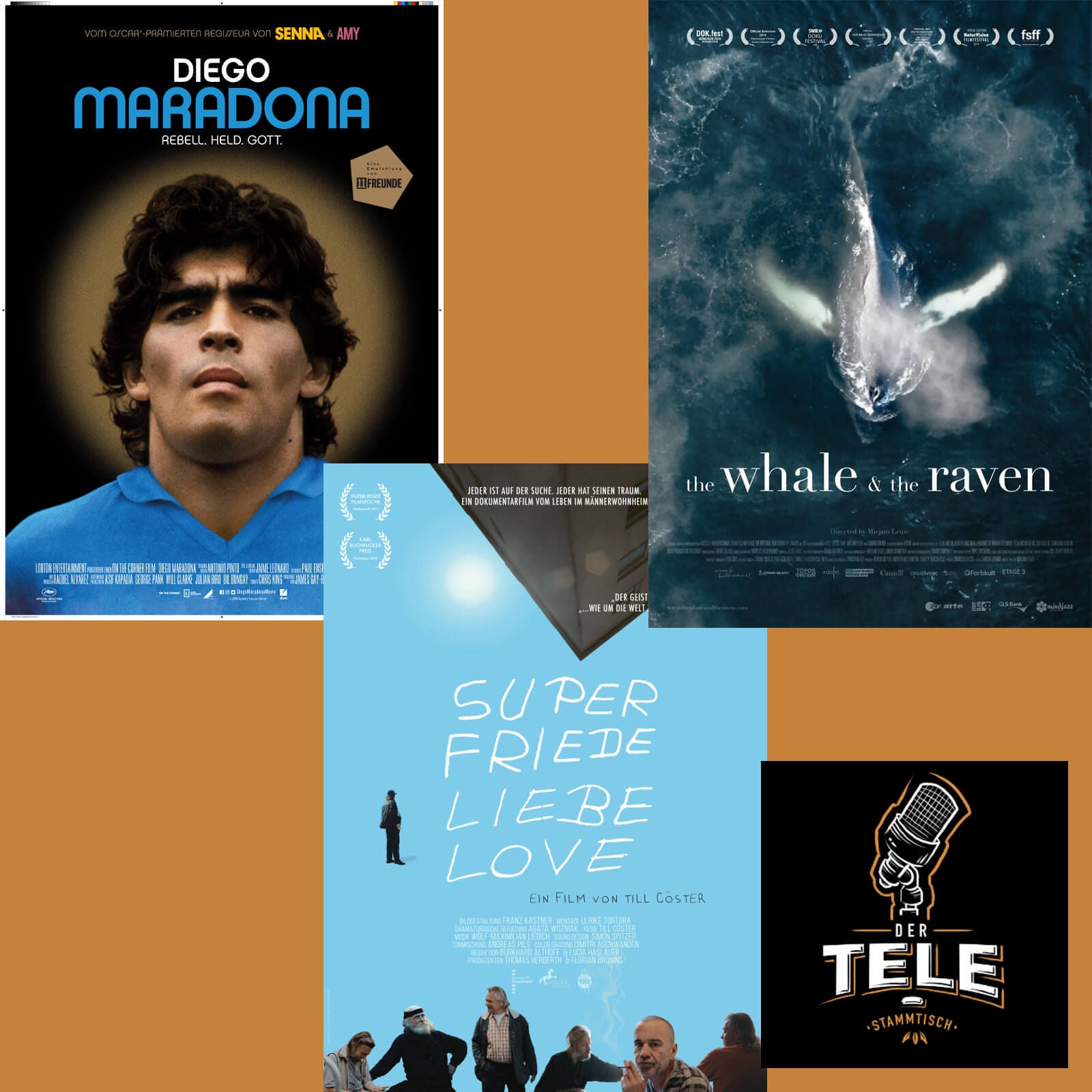 Reviews - "Diego Maradona", "Super Friede Liebe Love" und "the whale & the raven"