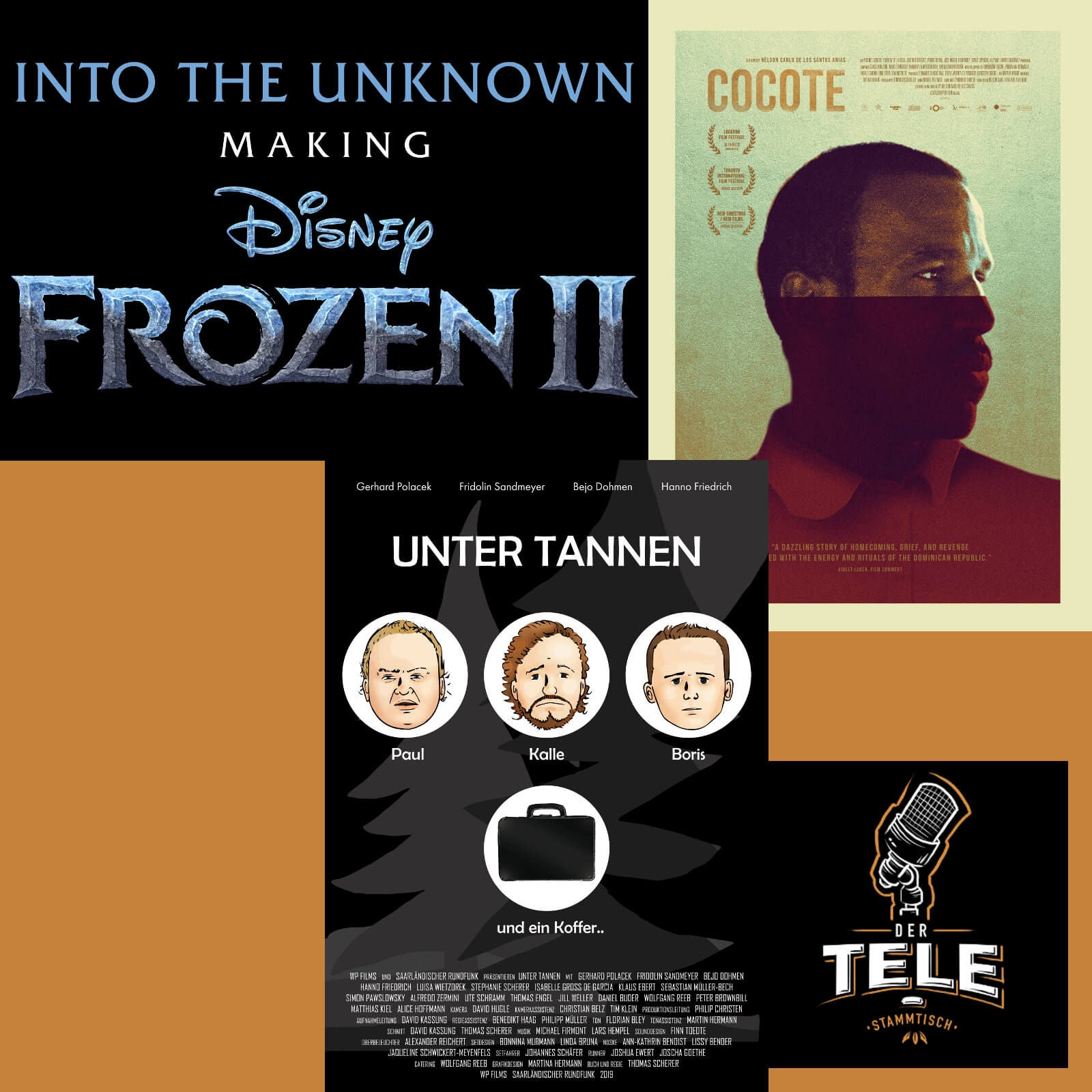 "Into the Unknown - Making Frozen 2", "Unter Tannen" und "Cocote"