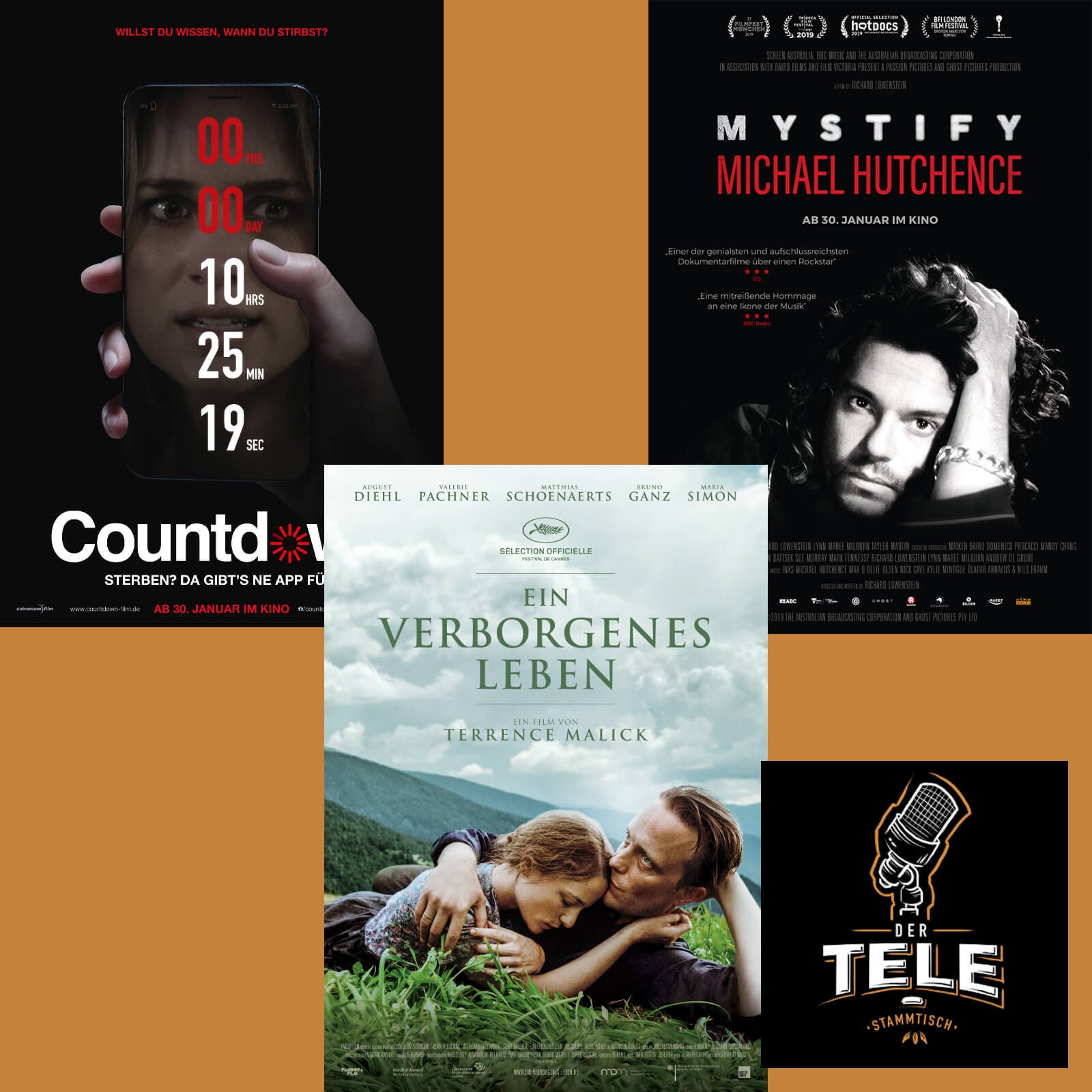 "Countdown", "Ein Verborgenes Leben" und "Mystify - Michael Hutchence"