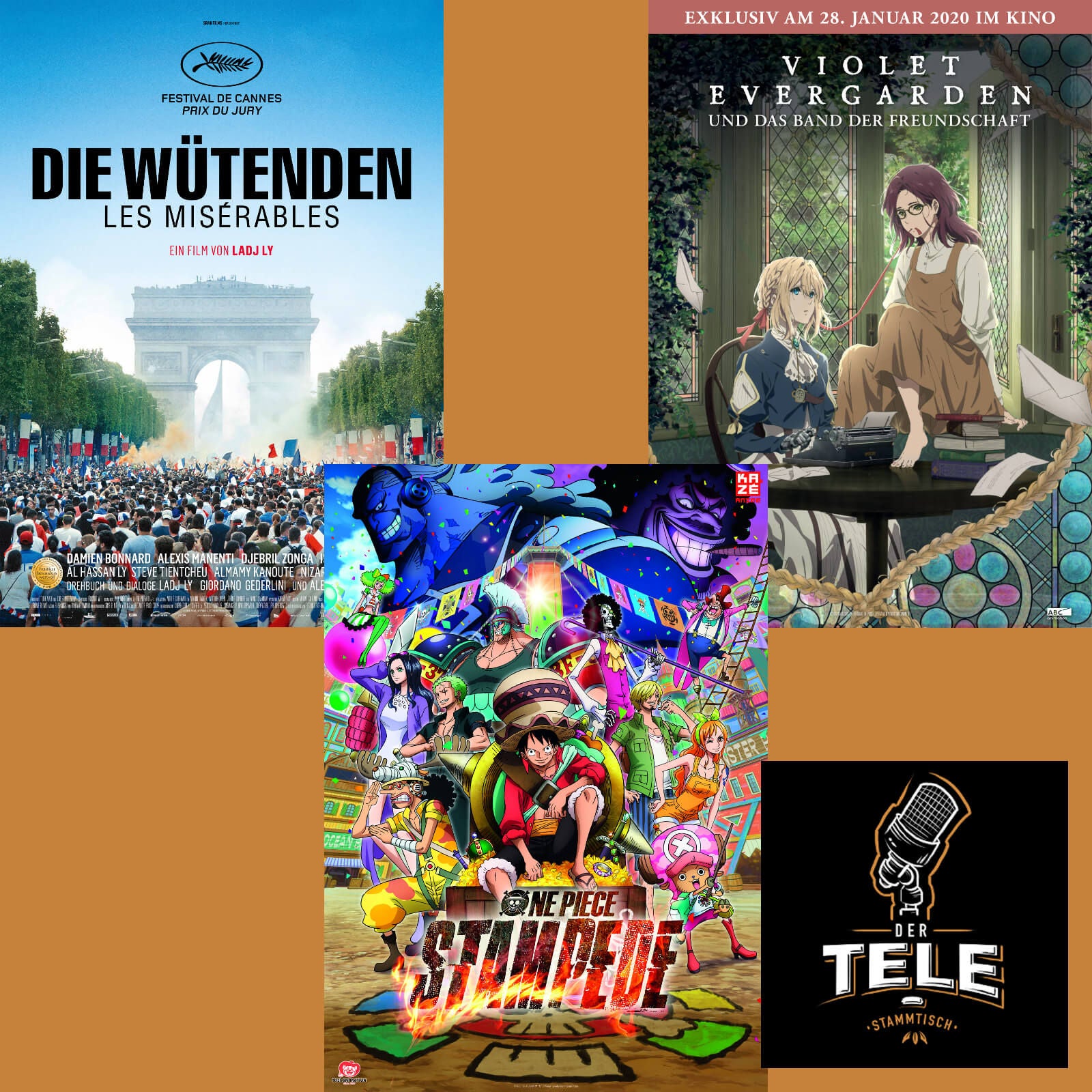 "Die Wütenden – Les Misérables", "One Piece: Stampede" und "Violet Evergarden Und Das Band Der Freundschaft"