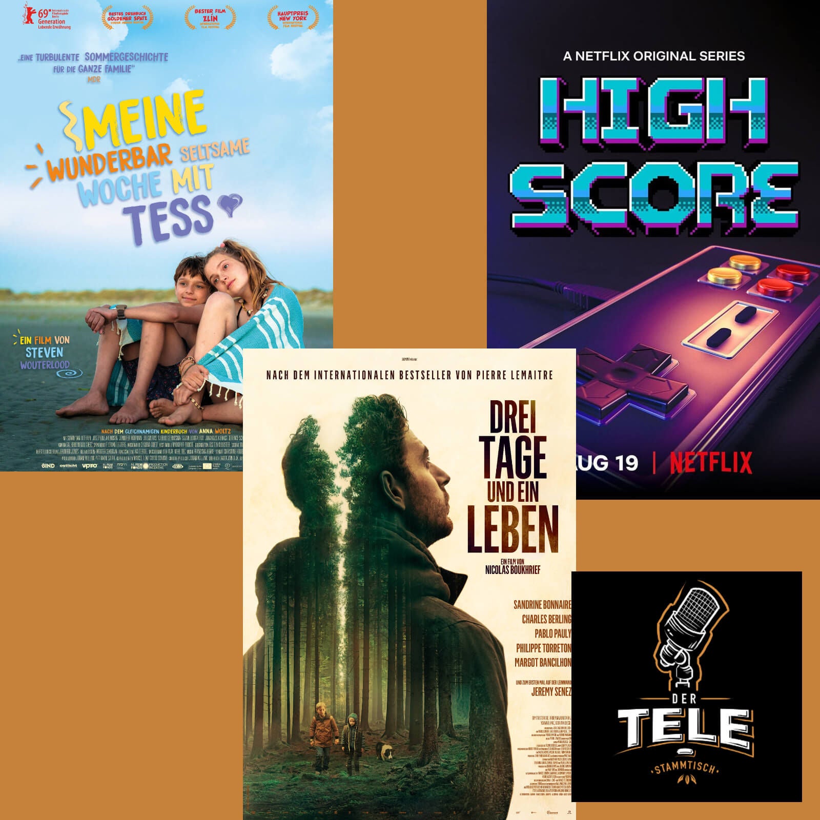 "Meine wunderbare seltsame Woche mit Tess", "Drei Tage und ein Leben" und "High Score"