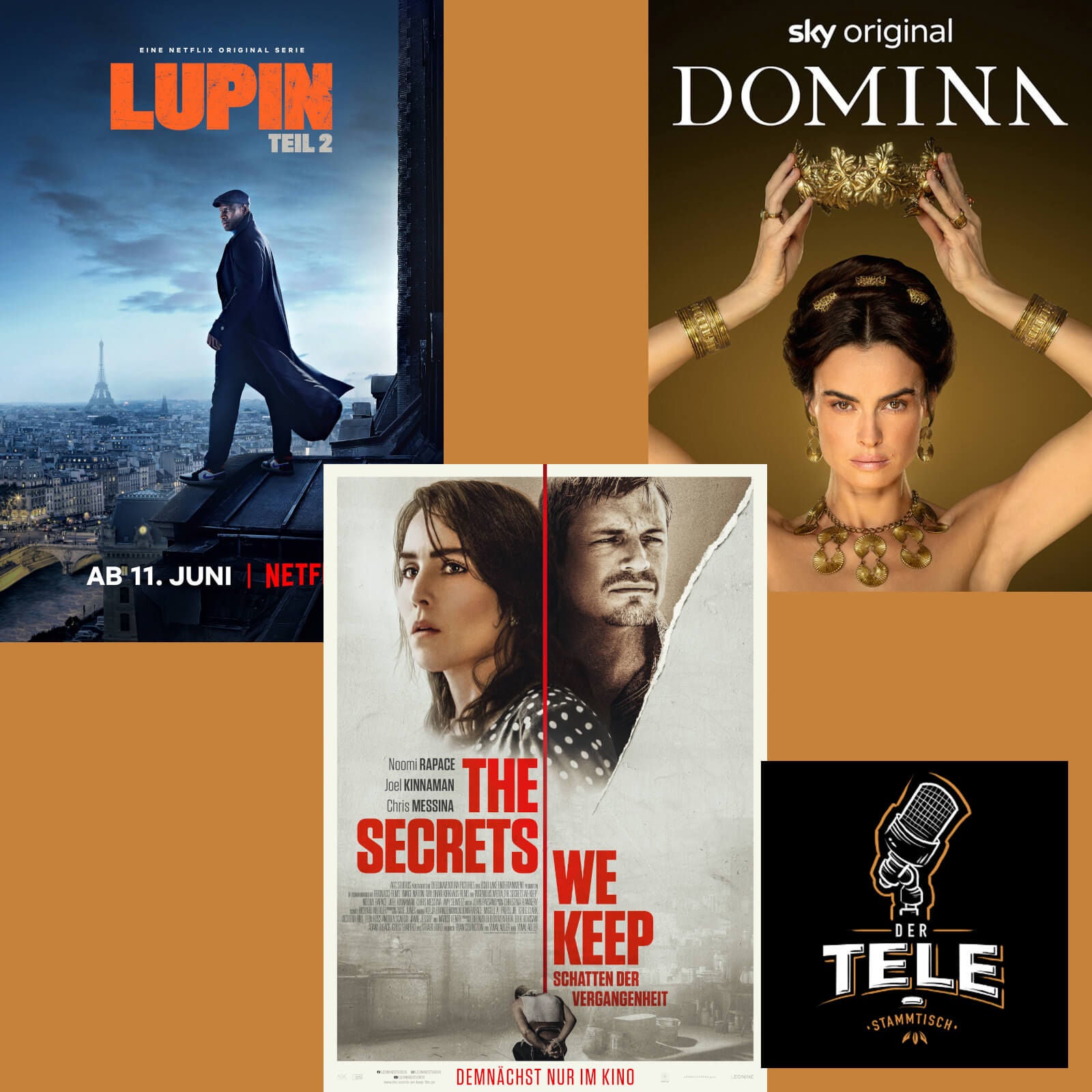 "Lupin - Staffel 2" (Netflix), "The Secrets We Keep" und "Domina"